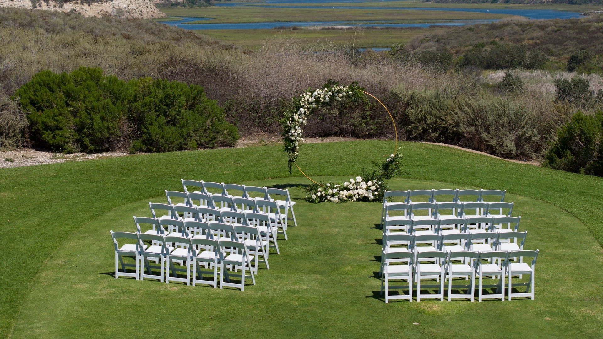 Hyatt Regency Newport Beach Golf Course Ceremony Aerial