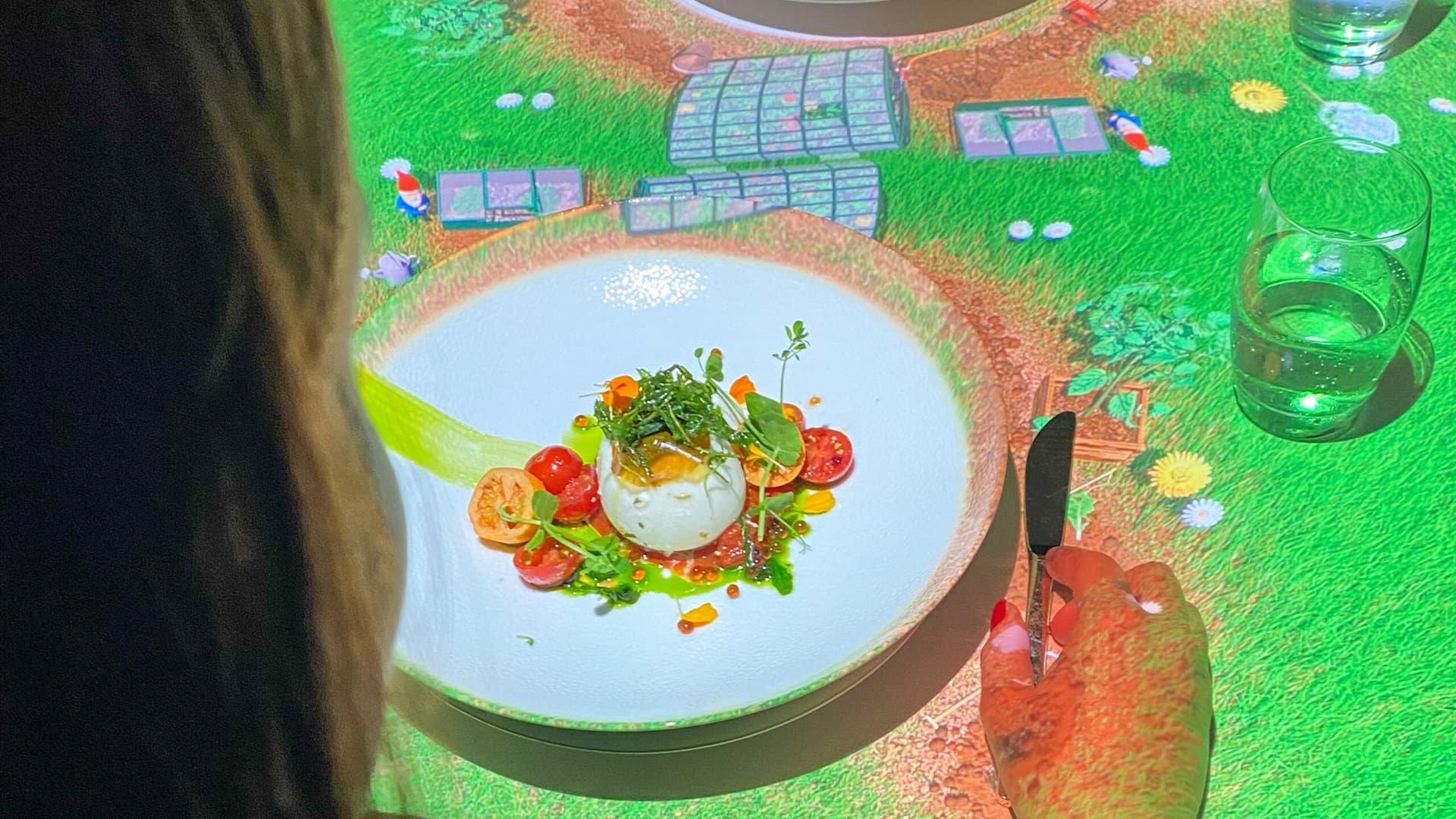 Hyatt Regency Danang Resort and Spa Le Petit Chef Dining Experience Dining Table Salad