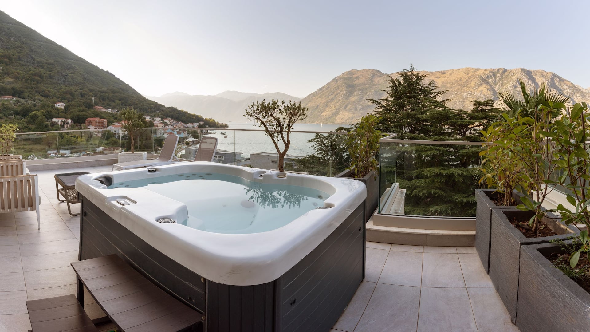 Hyatt Regency Kotor Bay Resort King Bed Sea View Hot Tub Terrace Deluxe Patio Daytime