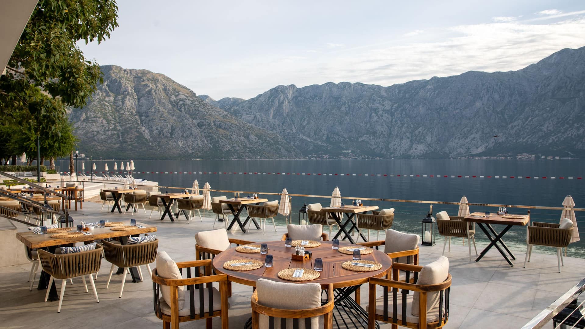 Hyatt Regency Kotor Bay Resort Ole Beach Restaurant Patio Dining Tables