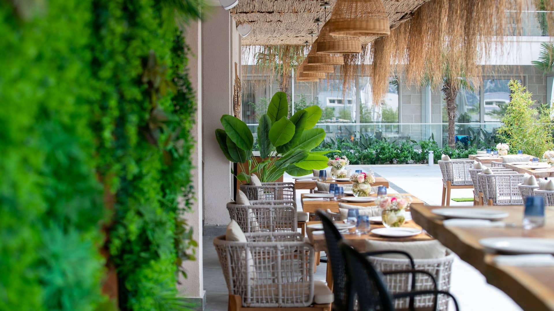 Hyatt Regency Kotor Bay Resort Bliss Pool Bar Dining Tables Detail