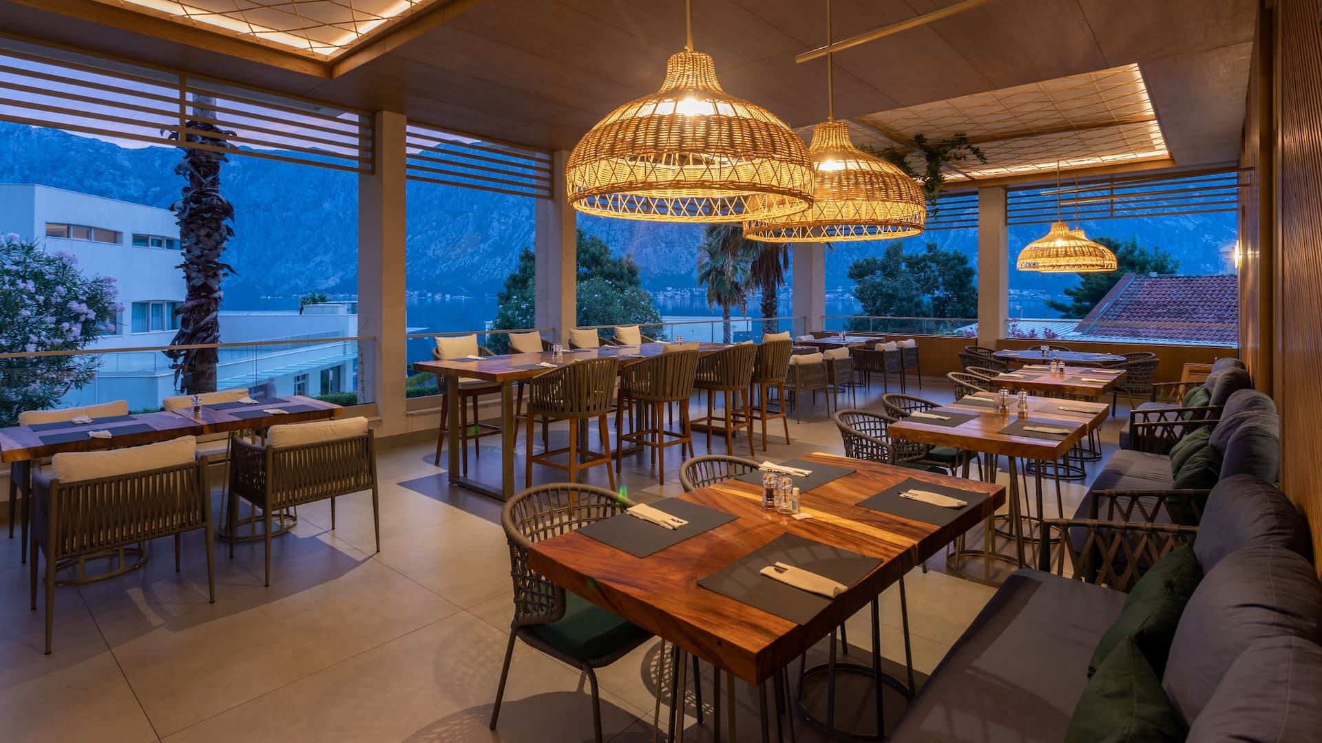 Hyatt Regency Kotor Bay Resort Blue Restaurant Terrace Setup