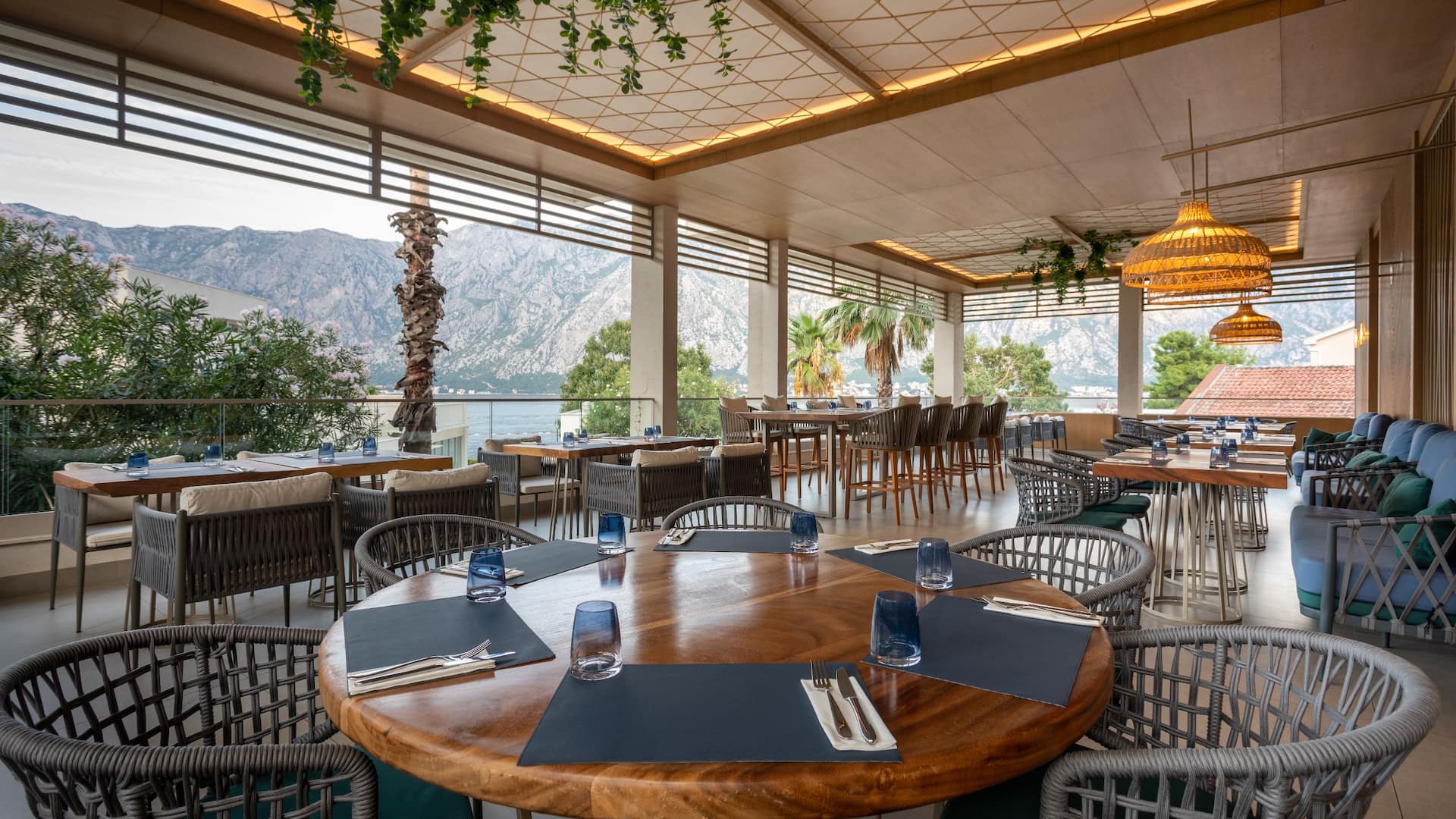 Hyatt Regency Kotor Bay Resort Blue Restaurant Terrace Table