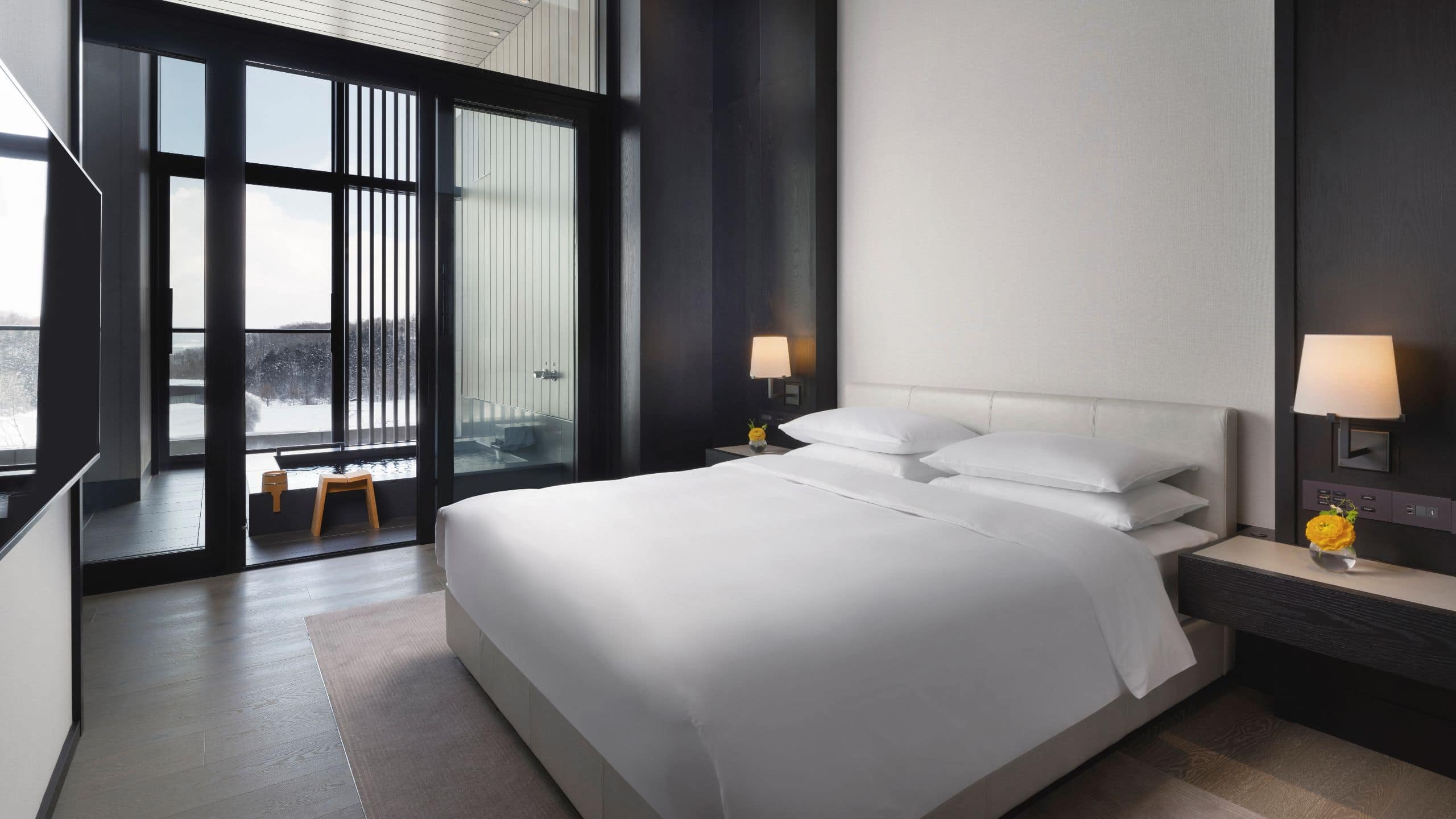 Park Hyatt Niseko Hanazono Duplex Residences Primary Bedroom With Onsen