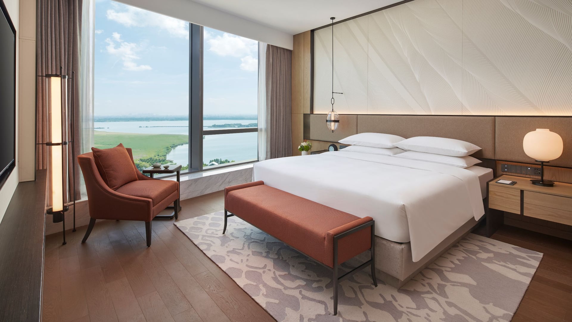 2 of 4 Hyatt Regency Changshu Kuncheng Lake Two King Deluxe Lake View Suite Bedroom 2