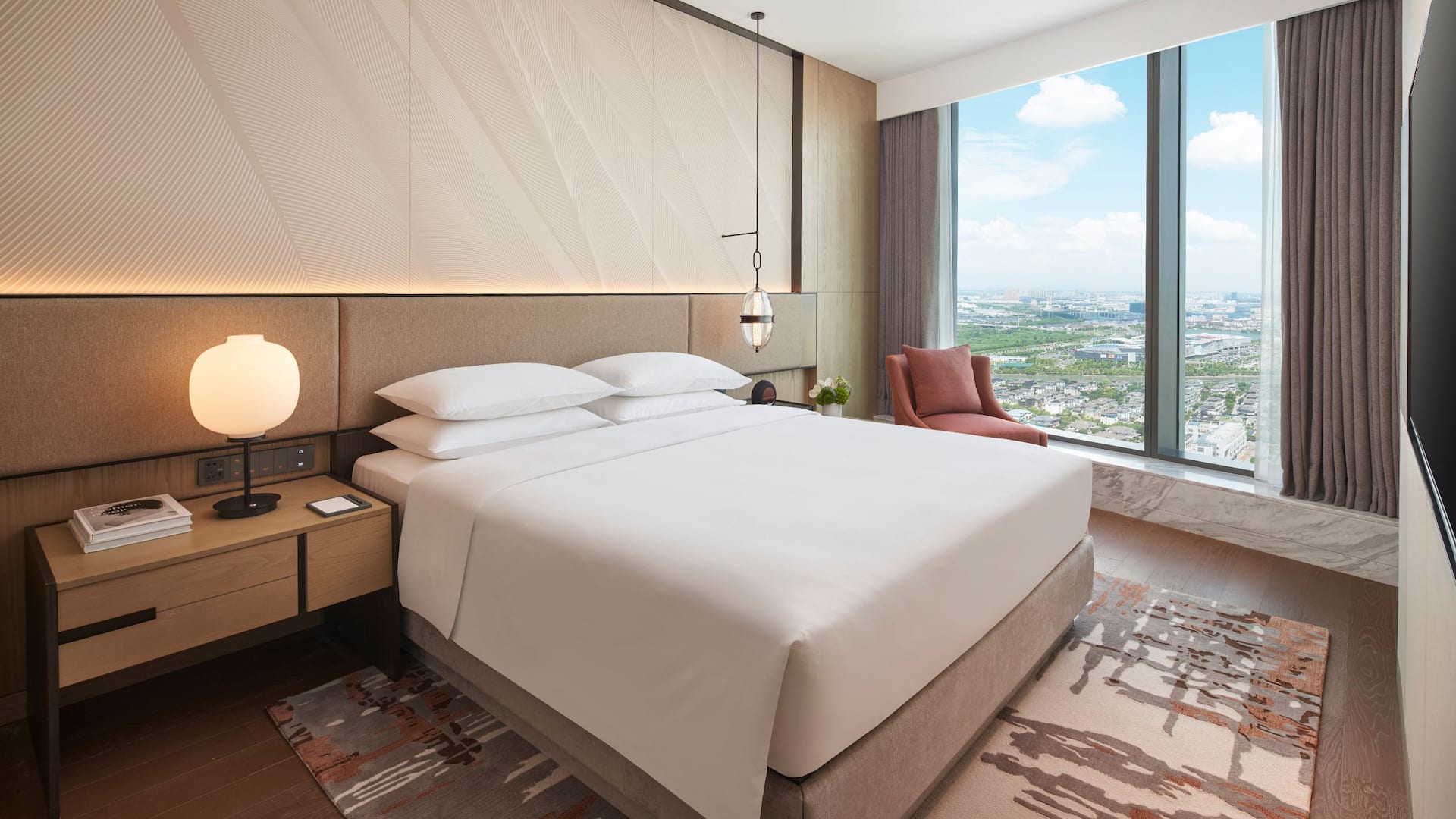 3 of 4 Hyatt Regency Changshu Kuncheng Lake Two King Deluxe Lake View Suite Bedroom