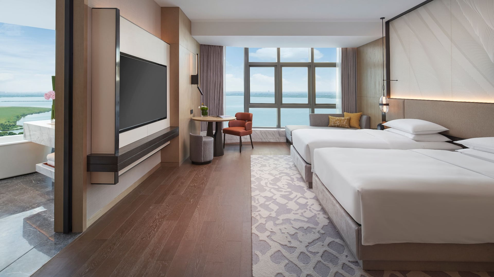 1 of 1 Hyatt Regency Changshu Kuncheng Lake Two Twin Beds With Lake View Deluxe Bedroom
