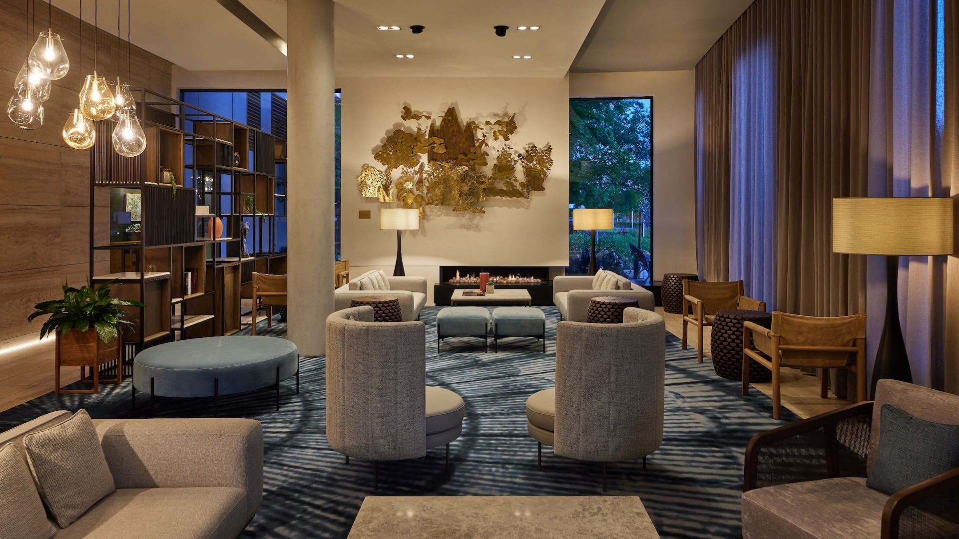 Hyatt Place Melbourne Essendon Fields Lounge Seating Area Evening