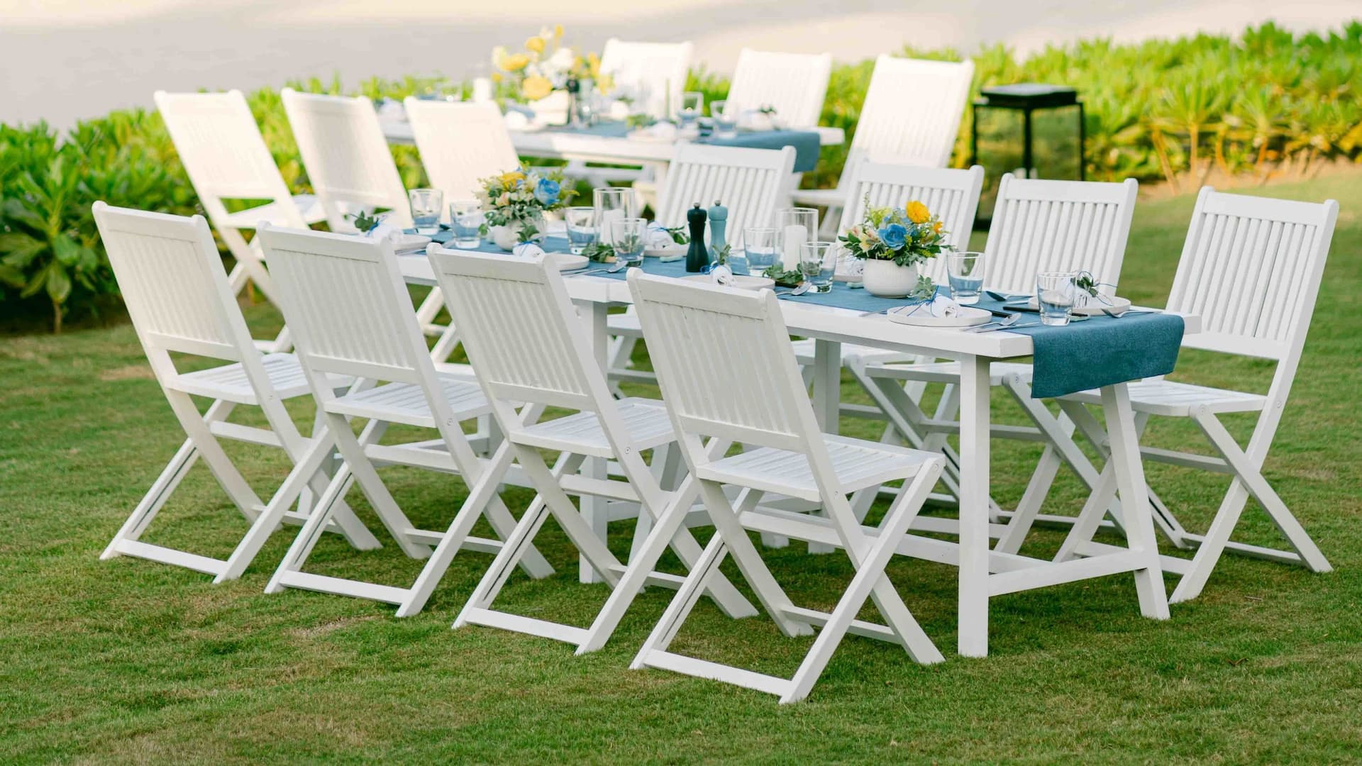 1 of 3 Hyatt Regency Danang Resort and Spa Barbecue Beachfront Set Up Dining Tables