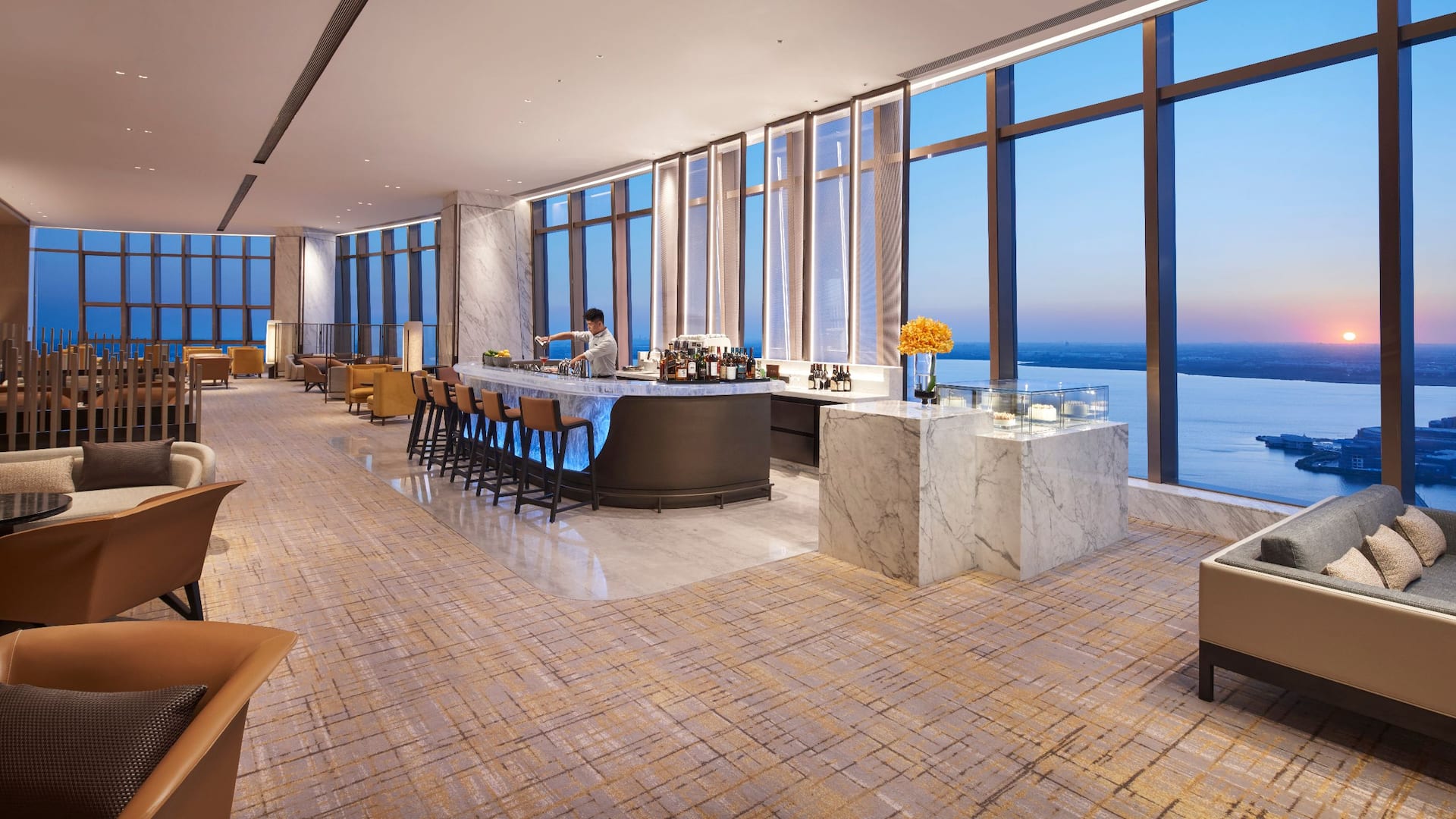 Hyatt Regency Changshu Kuncheng Lake The Lounge Sunset