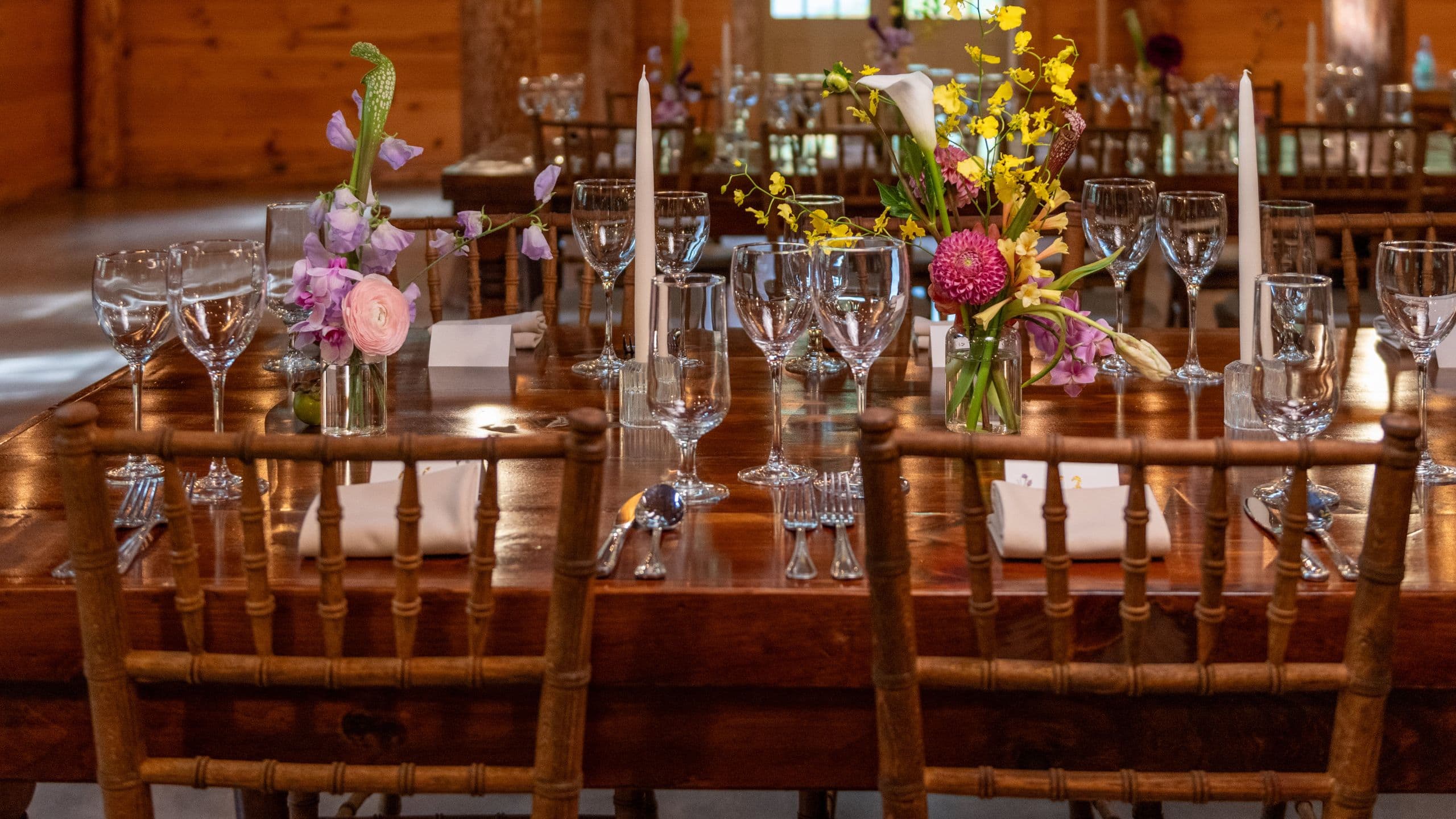 The Chatwal Lodge Wedding Reception Table Setup