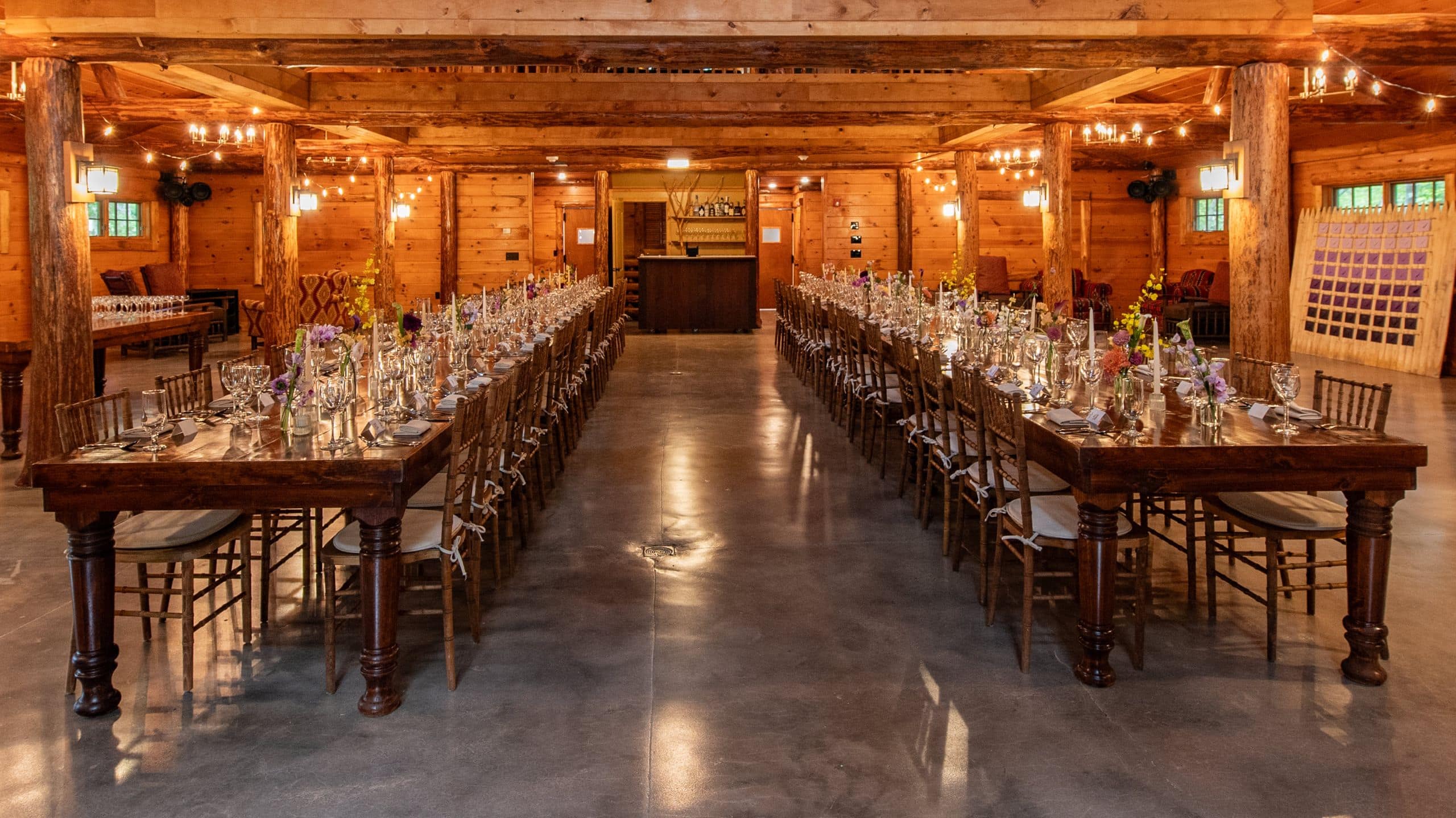 The Chatwal Lodge White Birch Hall Wedding Reception Setup