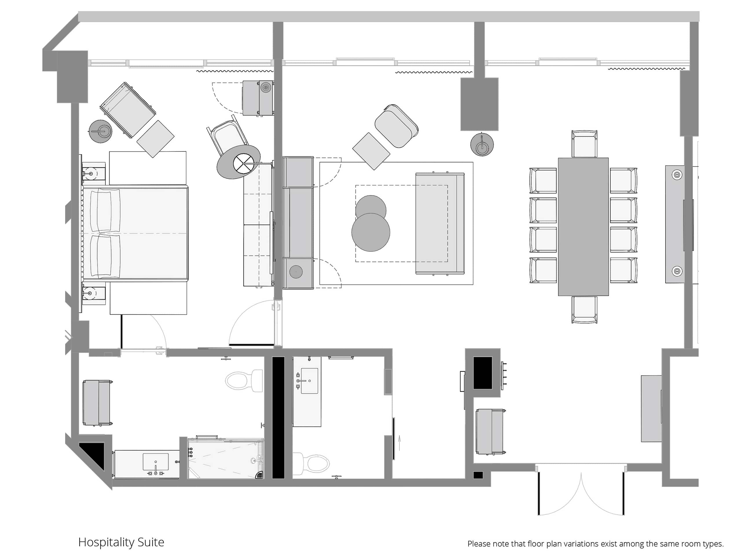 Hyatt Regency Irvine Hospitality Suite Layout One Floorplan