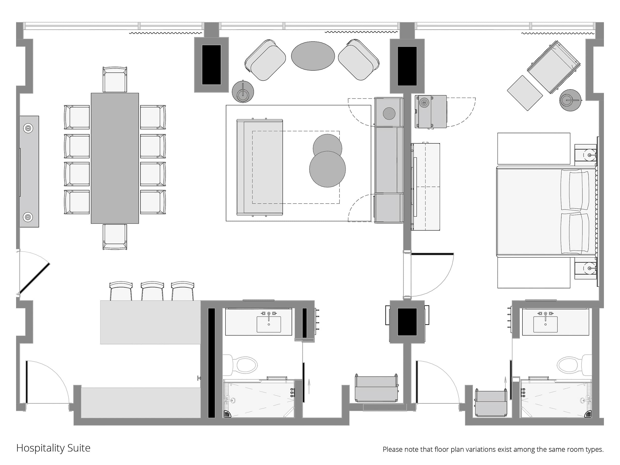 Hyatt Regency Irvine Hospitality Suite Layout Two Floorplan