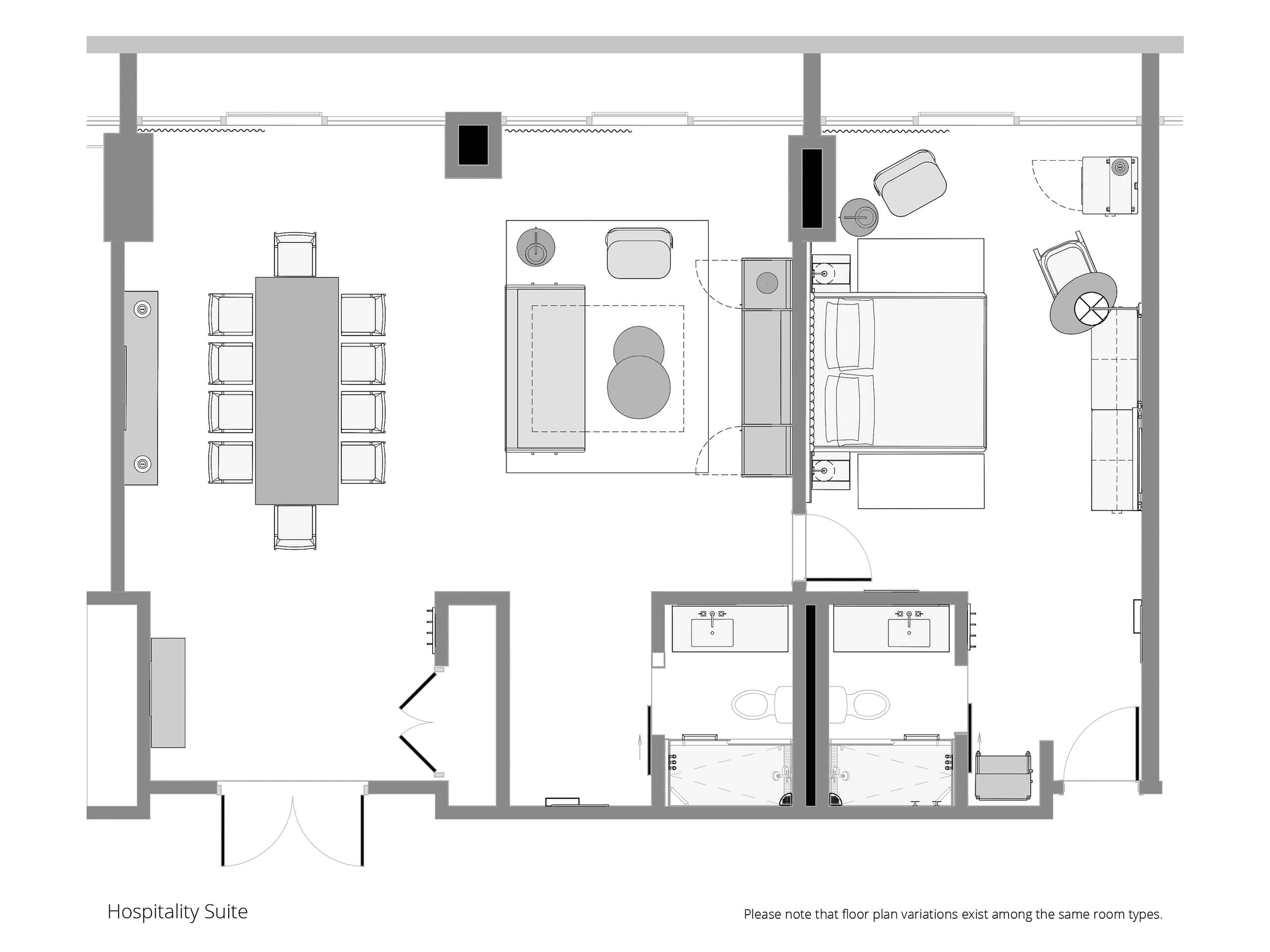 Hyatt Regency Irvine Hospitality Suite Layout Three Floorplan