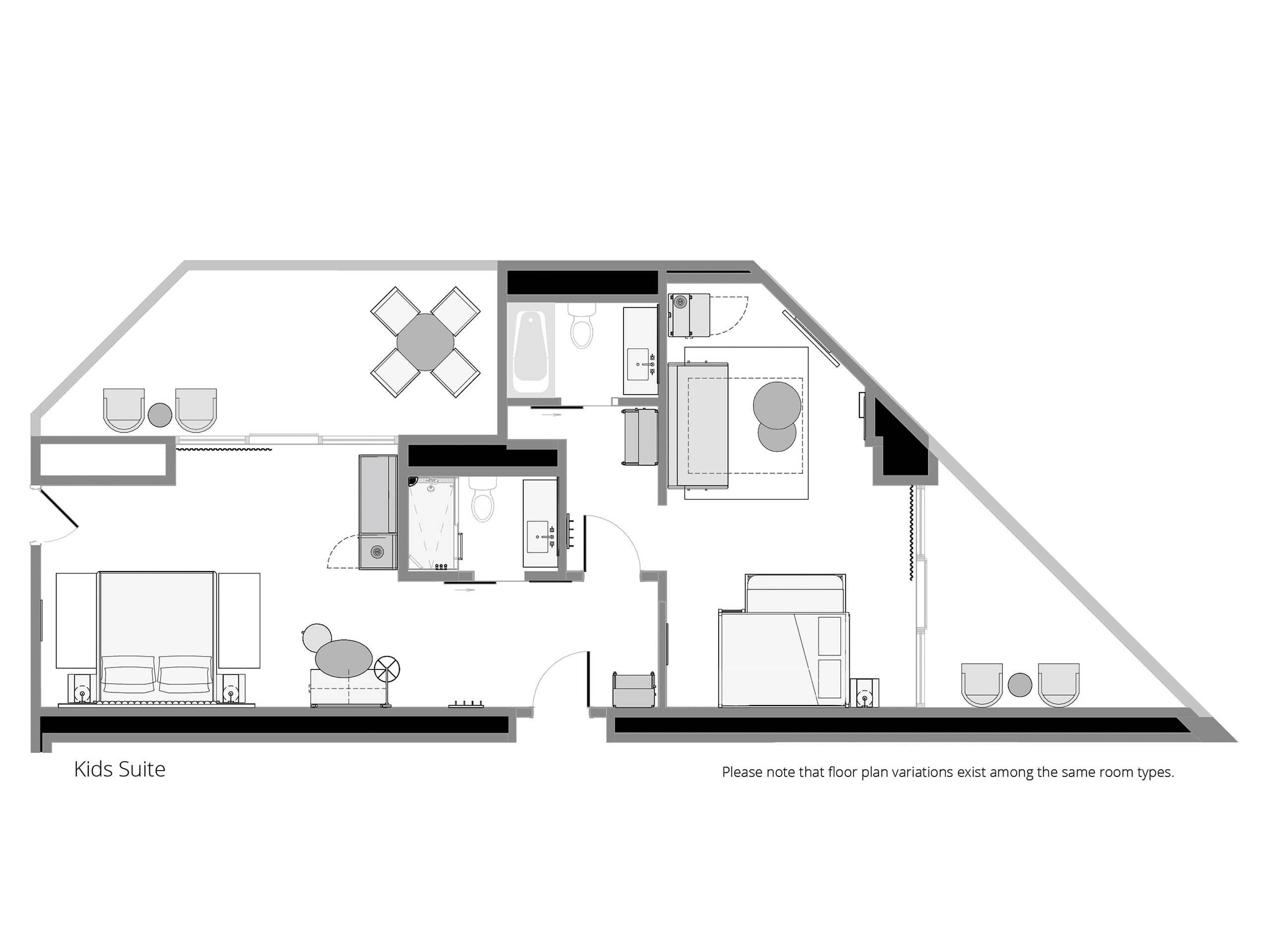 Hyatt Regency Irvine Kids Suite Family Floorplan