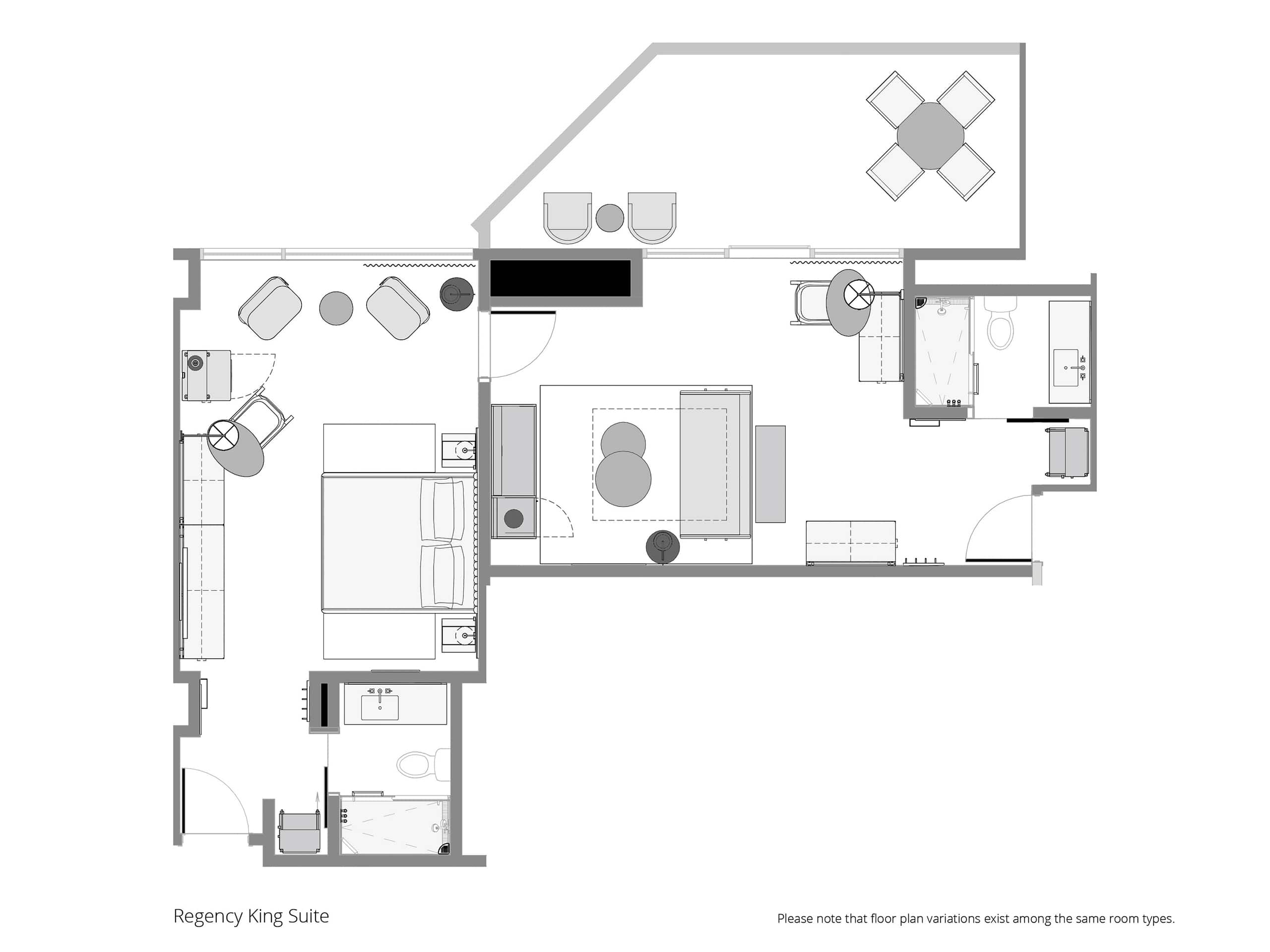 Hyatt Regency Irvine Regency King Suite Floorplan