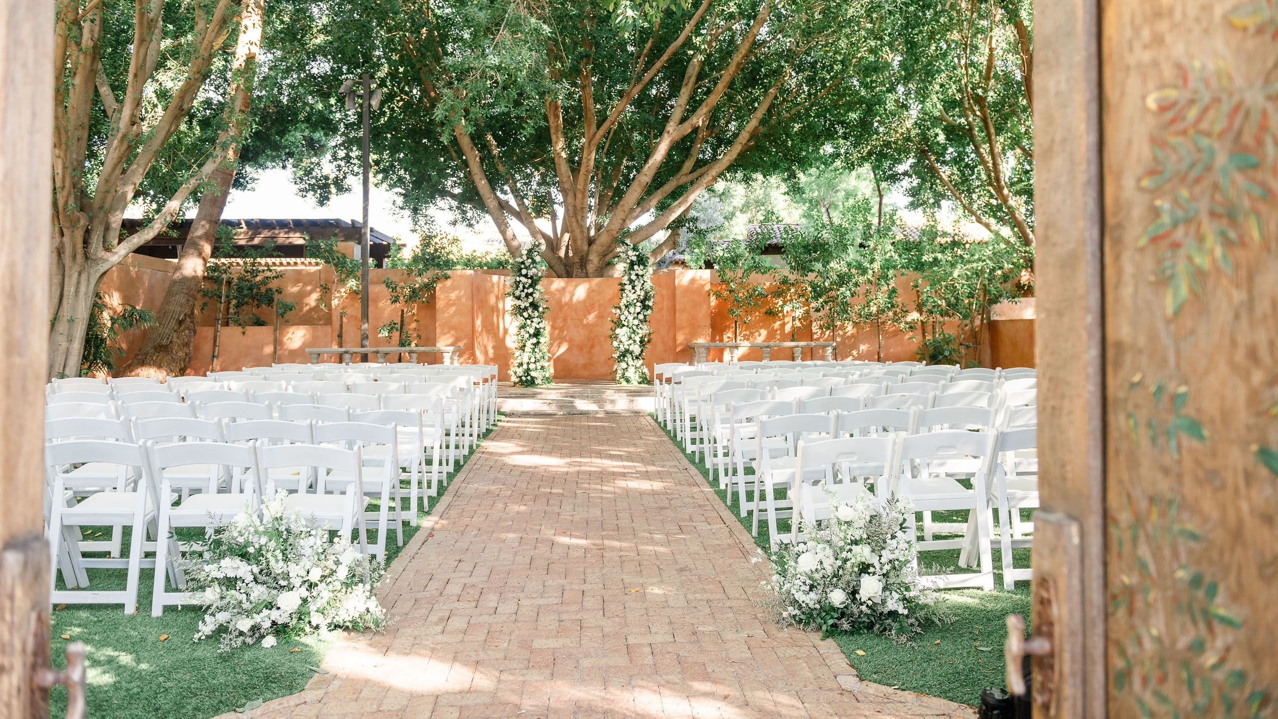 Royal Palms Resort and Spa Phxub Alegria Garden White Green Wedding Ceremony Horizontal