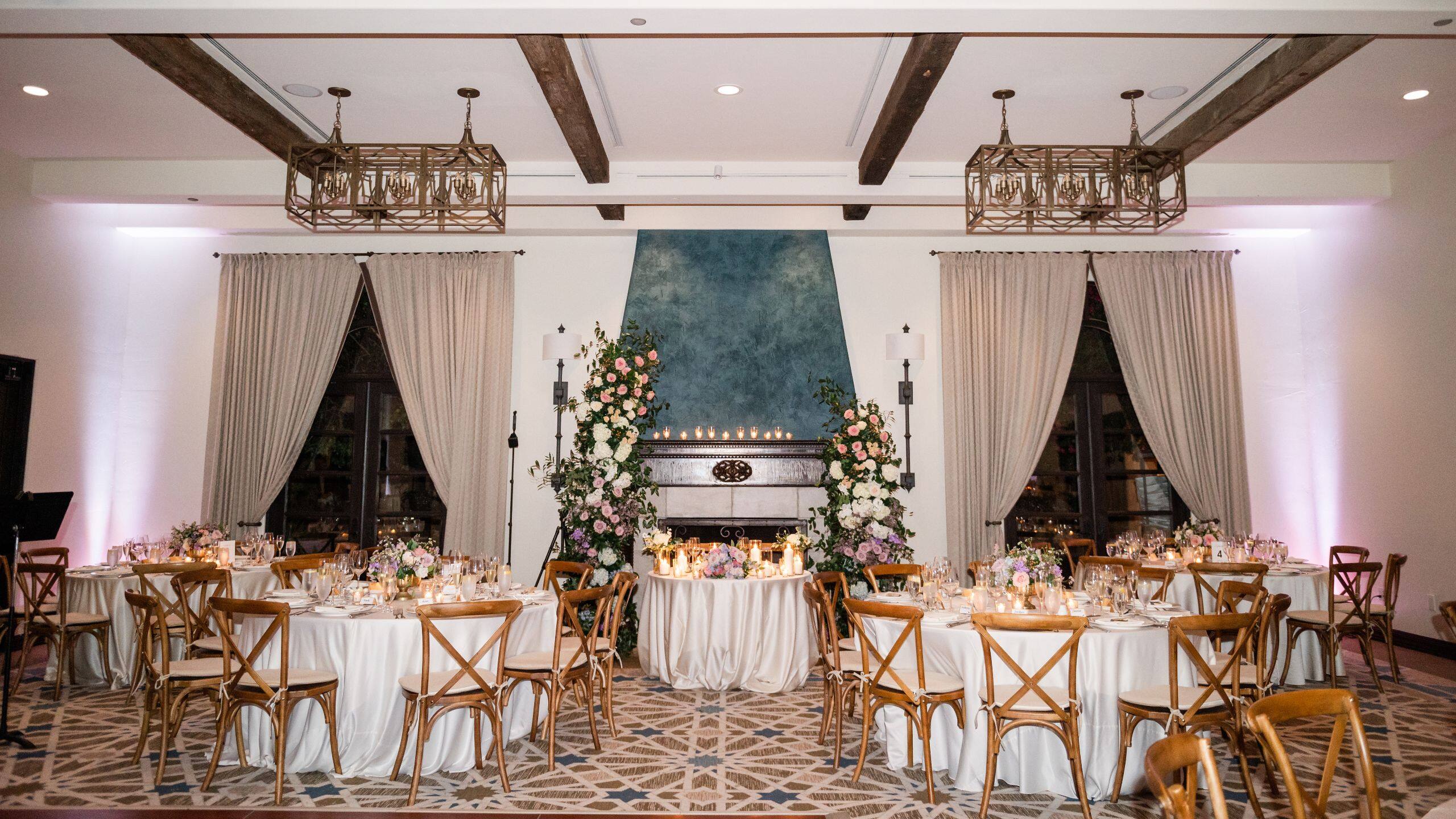3 of 5 Royal Palms Resort and Spa Estrella Ballroom Pink Green Wedding Reception Horizontal