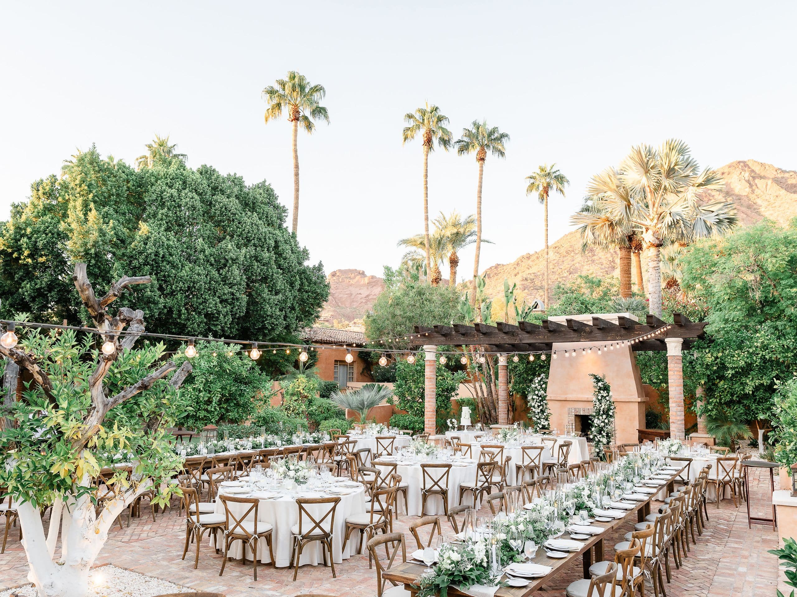 Royal Palms Resort and Spa Orange Grove White Green Reception Horizontal