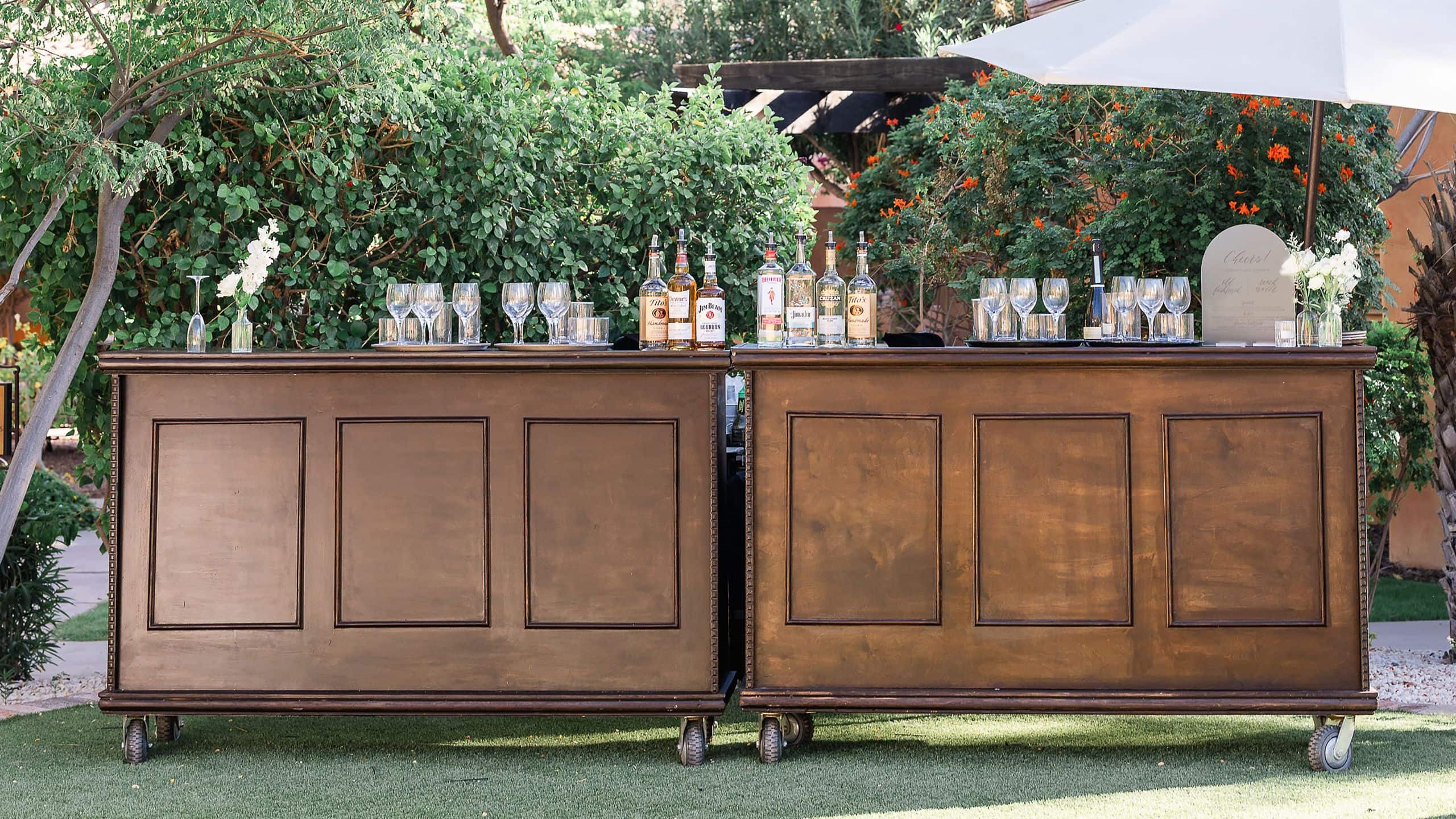 Royal Palms Resort and Spa Wedding Reception Bar Setup