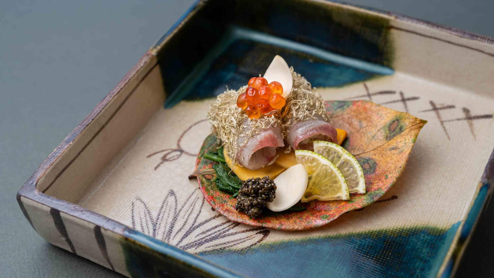 Hyatt Regency Hakone Resort and Spa Dining Room Sushi Sea Bream With Shaved Konbu