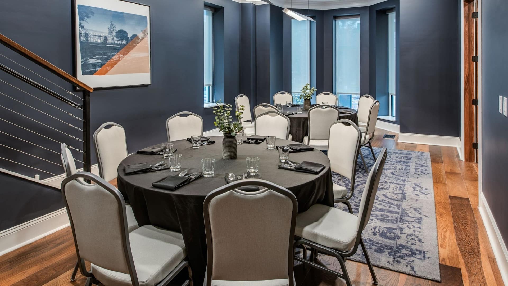 1 of 3 Hyatt Place Newark / Main Street Meeting Room Round Banquet Tables