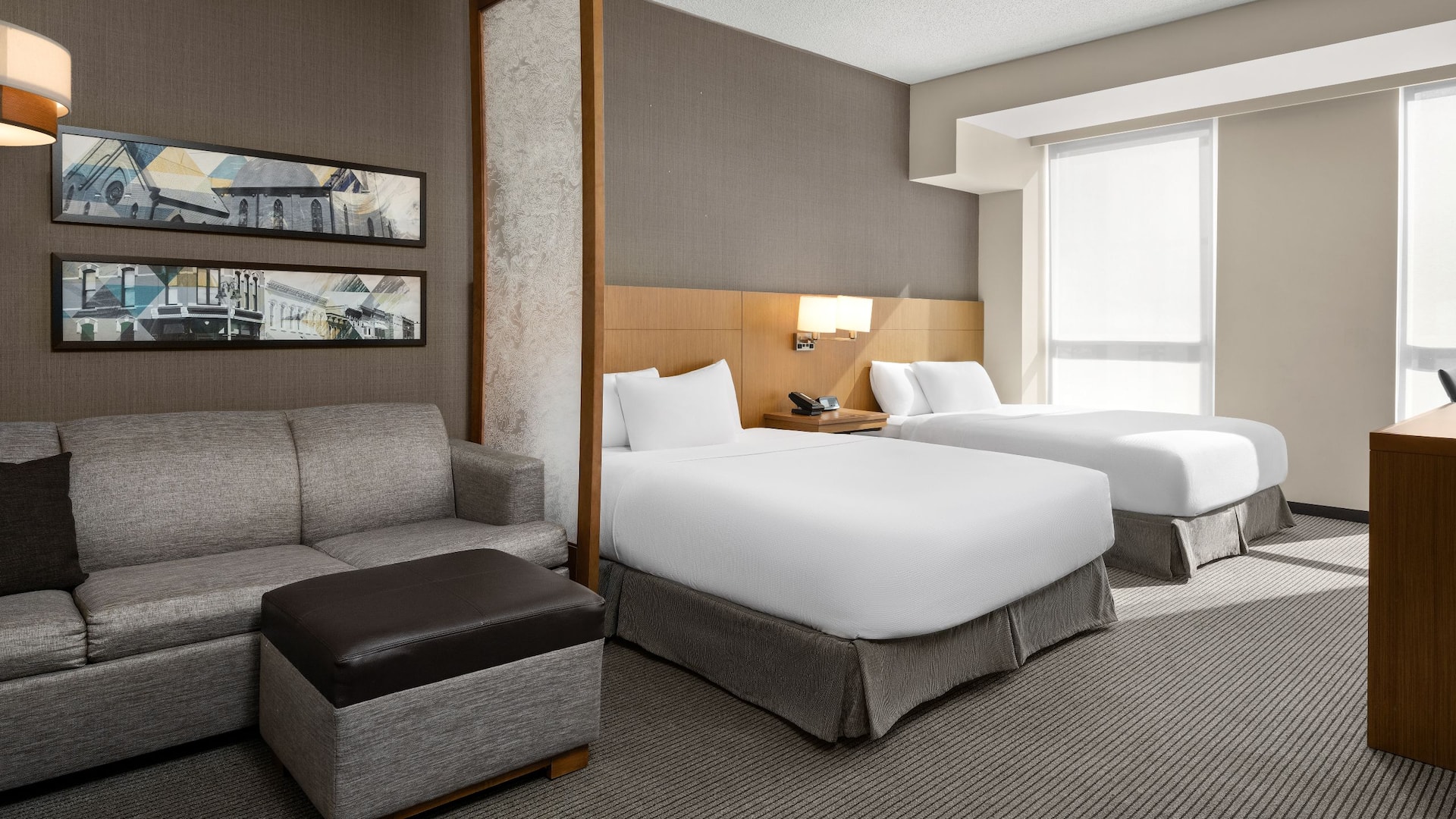 Hyatt Place Iowa City Downtown City Room Two Queen Beds Sofa