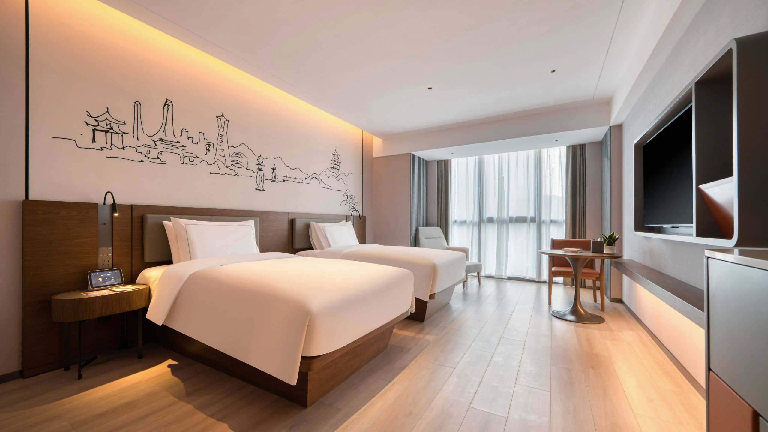 UrCove Hangzhou North Grand Canal Business Deluxe Twin Guestroom Window