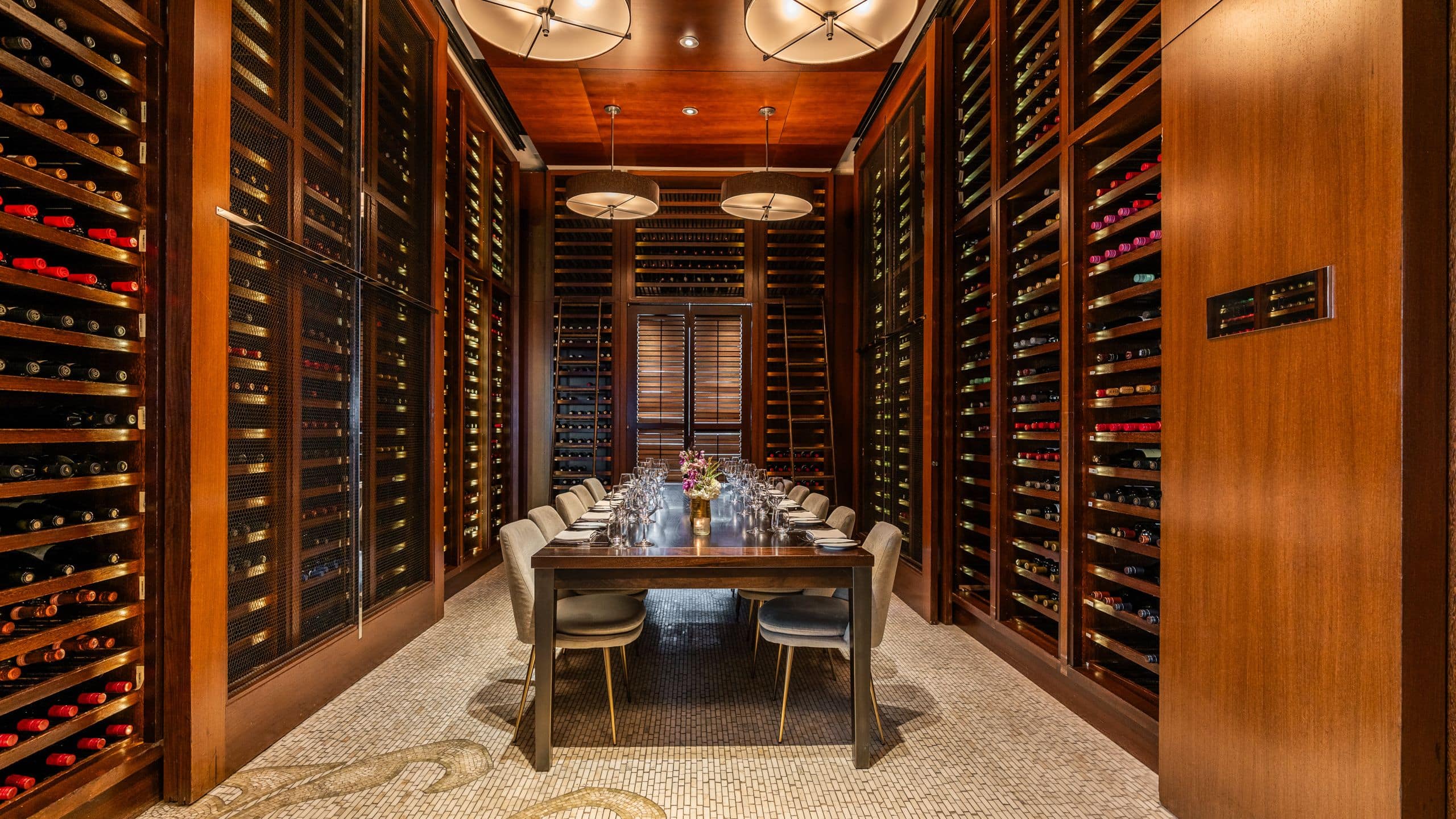 1 of 3 Park Hyatt Chicago Wine Cellar Dining Table Event Set Up