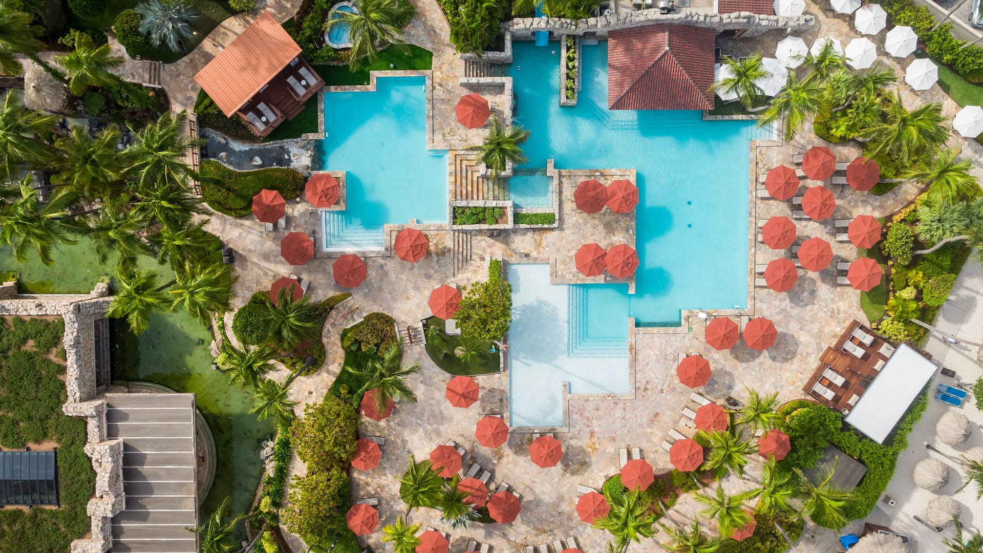 Hyatt Regency Aruba Resort Spa and Casino Activity Pool Aerial Straight