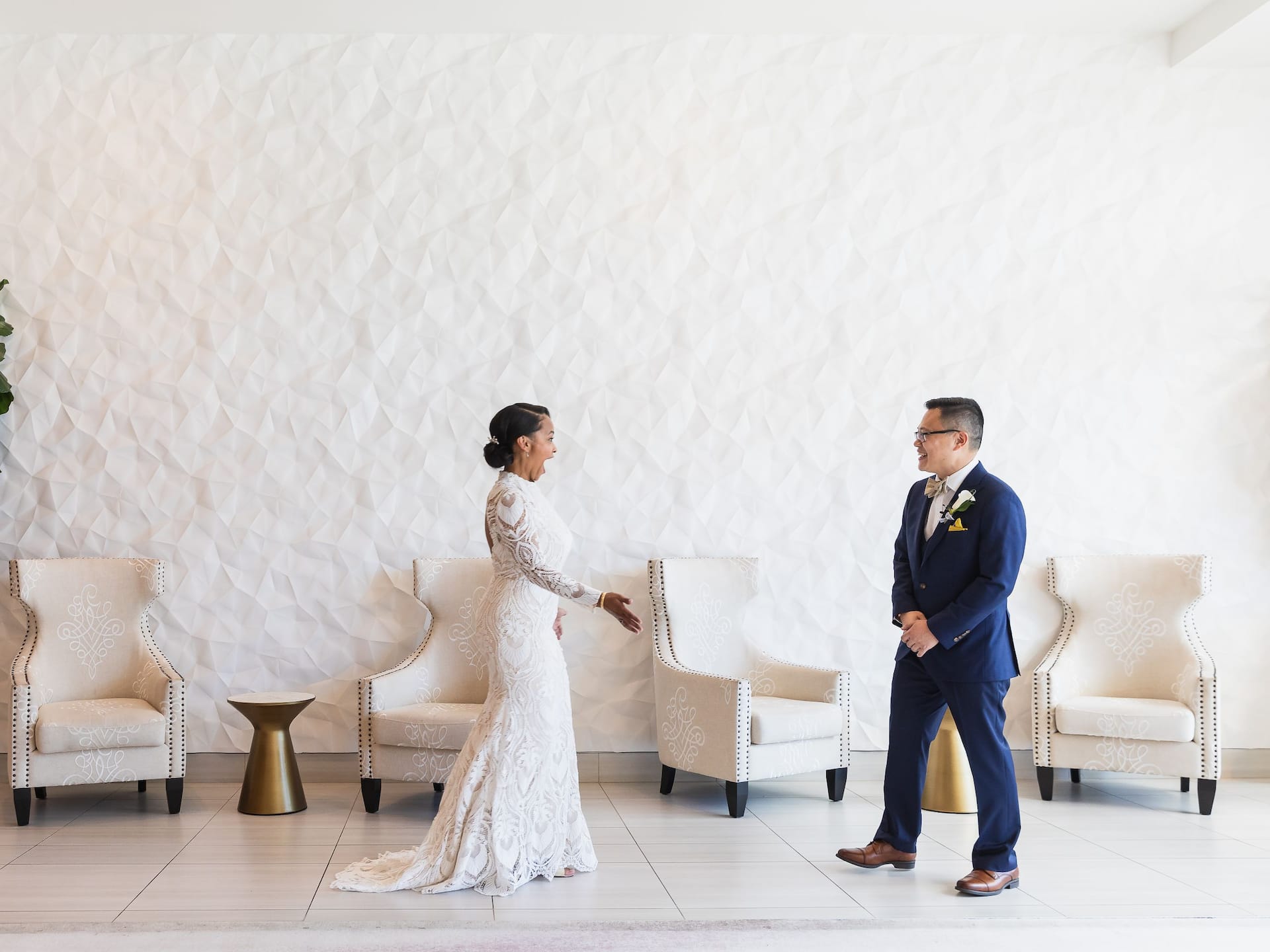 Hyatt Place Pasadena Wedding Couple Lobby