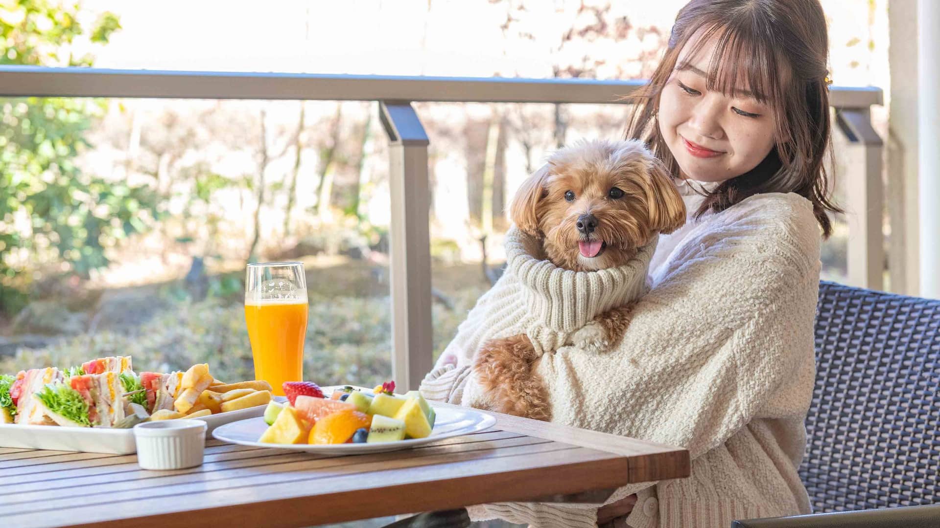 Hyatt Regency Hakone Resort and Spa Dog Friendly Guestroom Terrace Breakfast