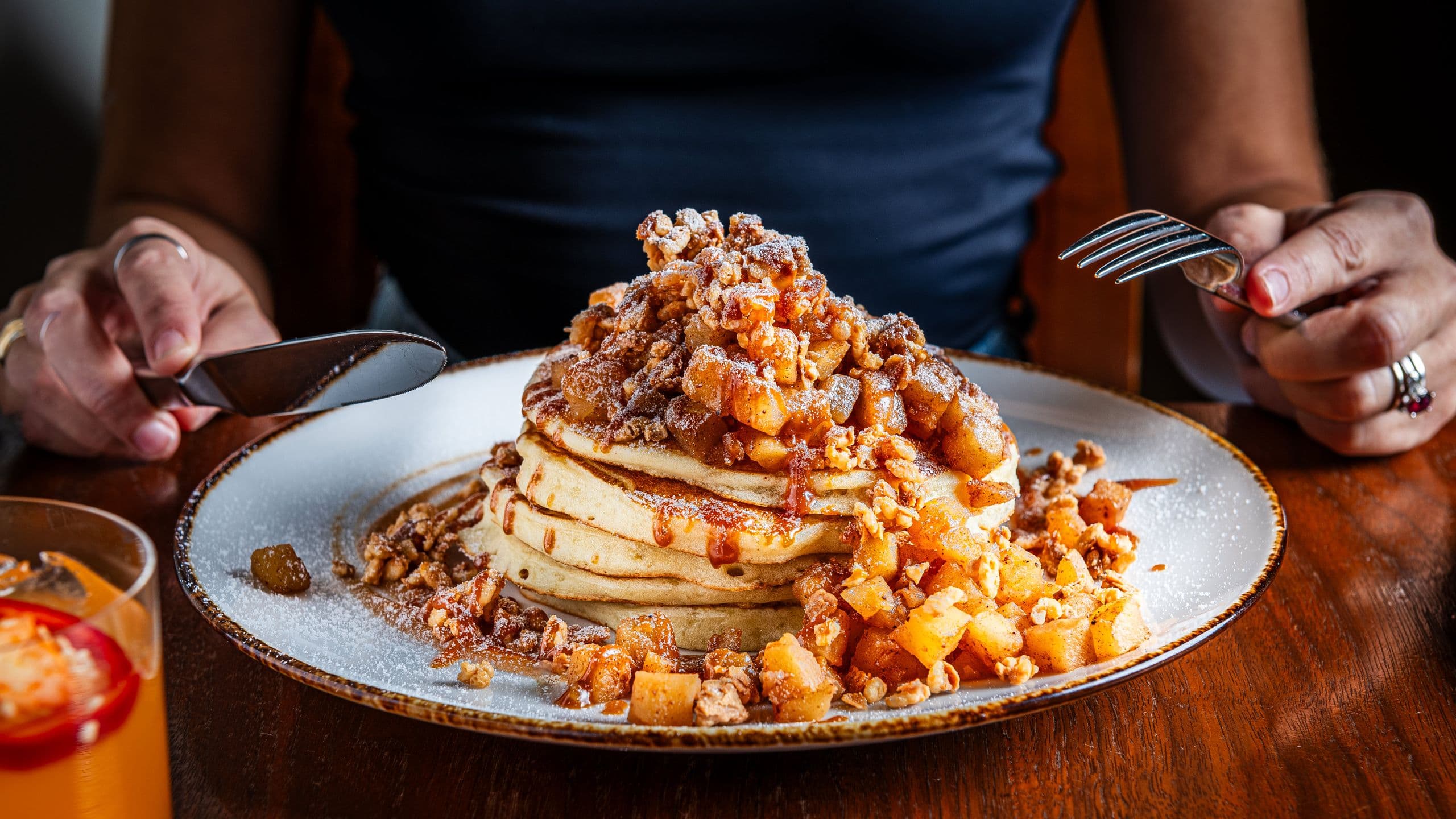 Park Hyatt Washington D.C. Caramel Apple Pancakes Setup