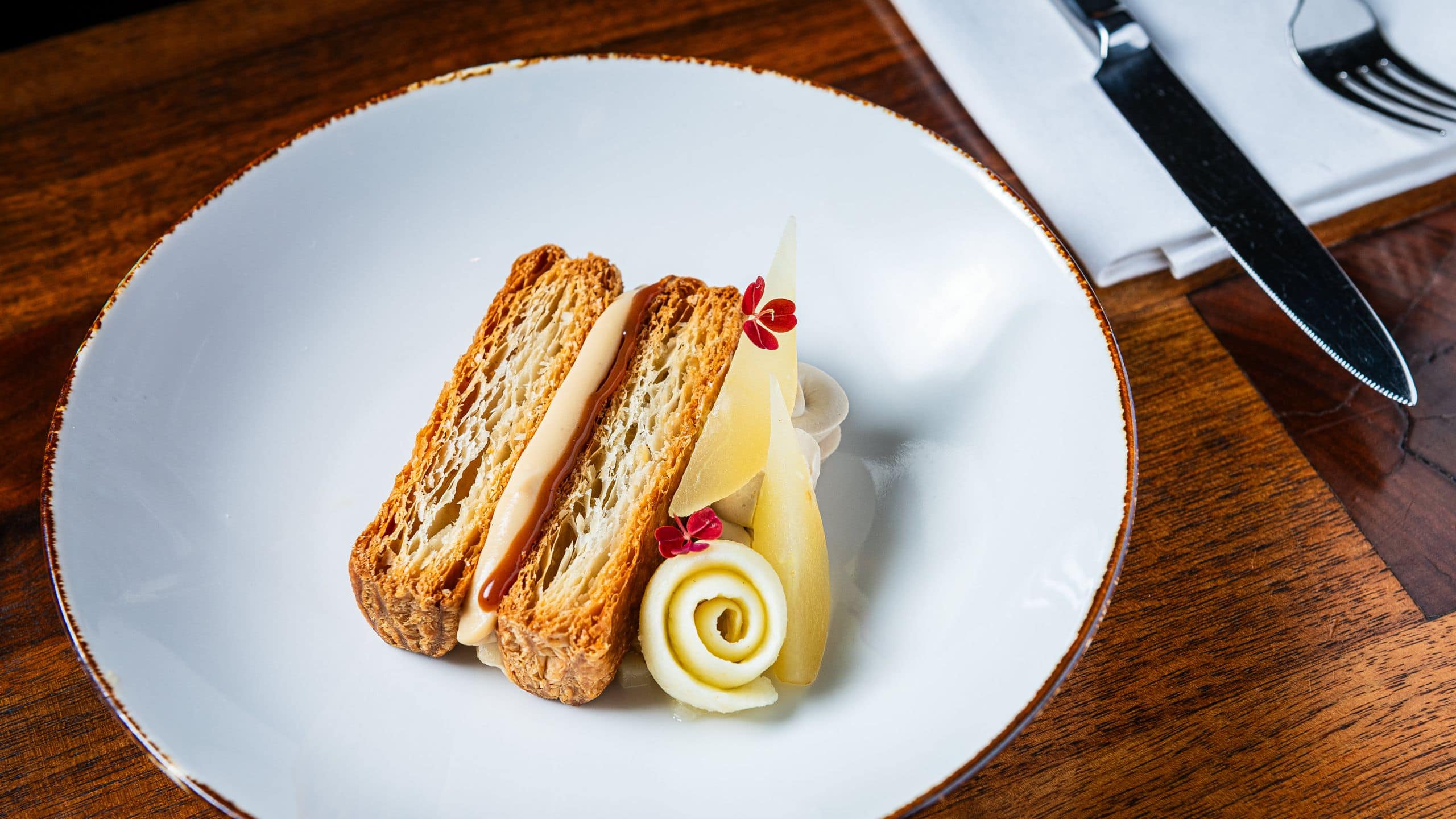 Park Hyatt Washington D.C. Pear Mille Feuille Setup