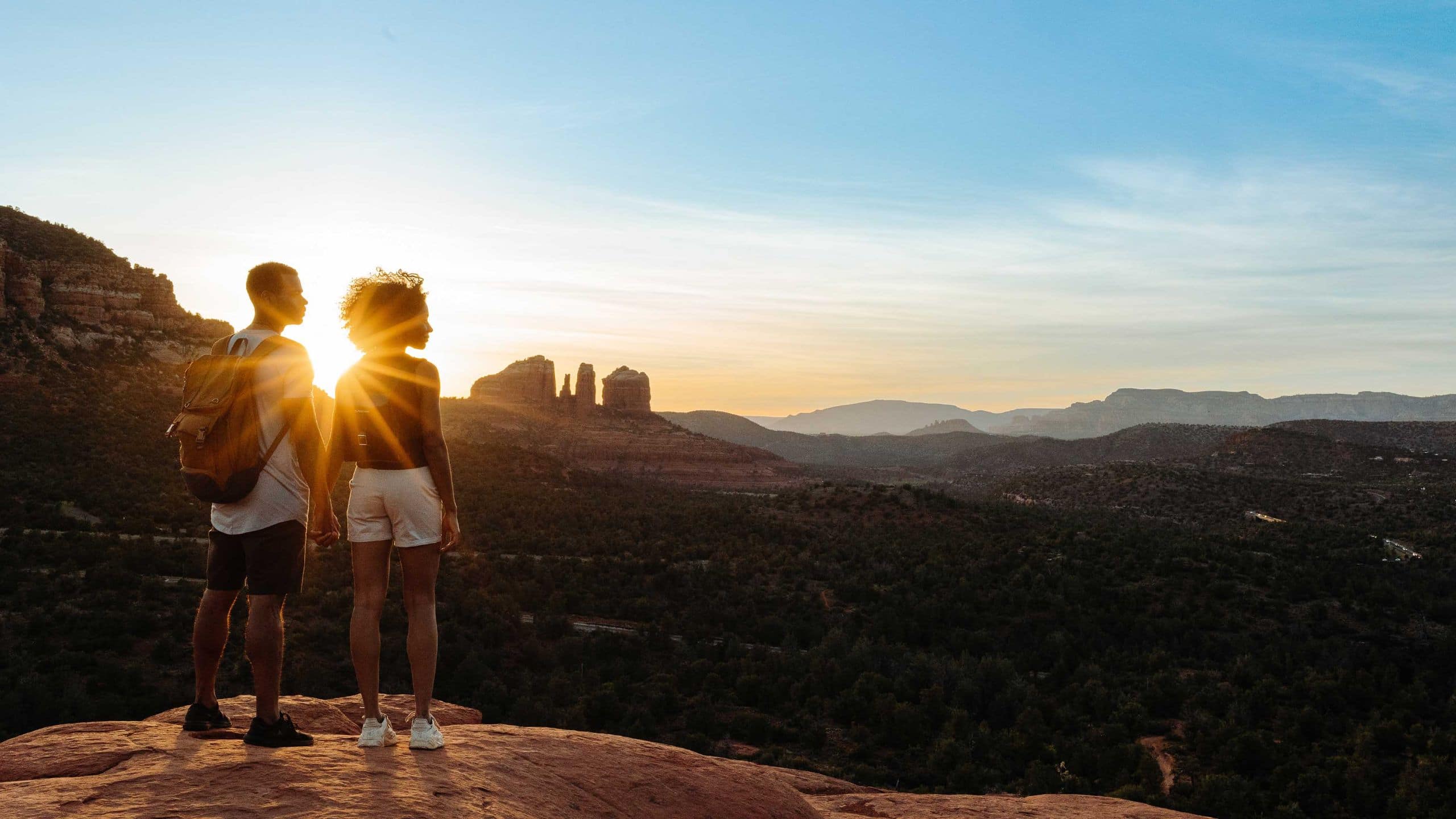 Hyatt Vacation Club at Piñon Pointe Couple Holding Hands Overlooking Canyons