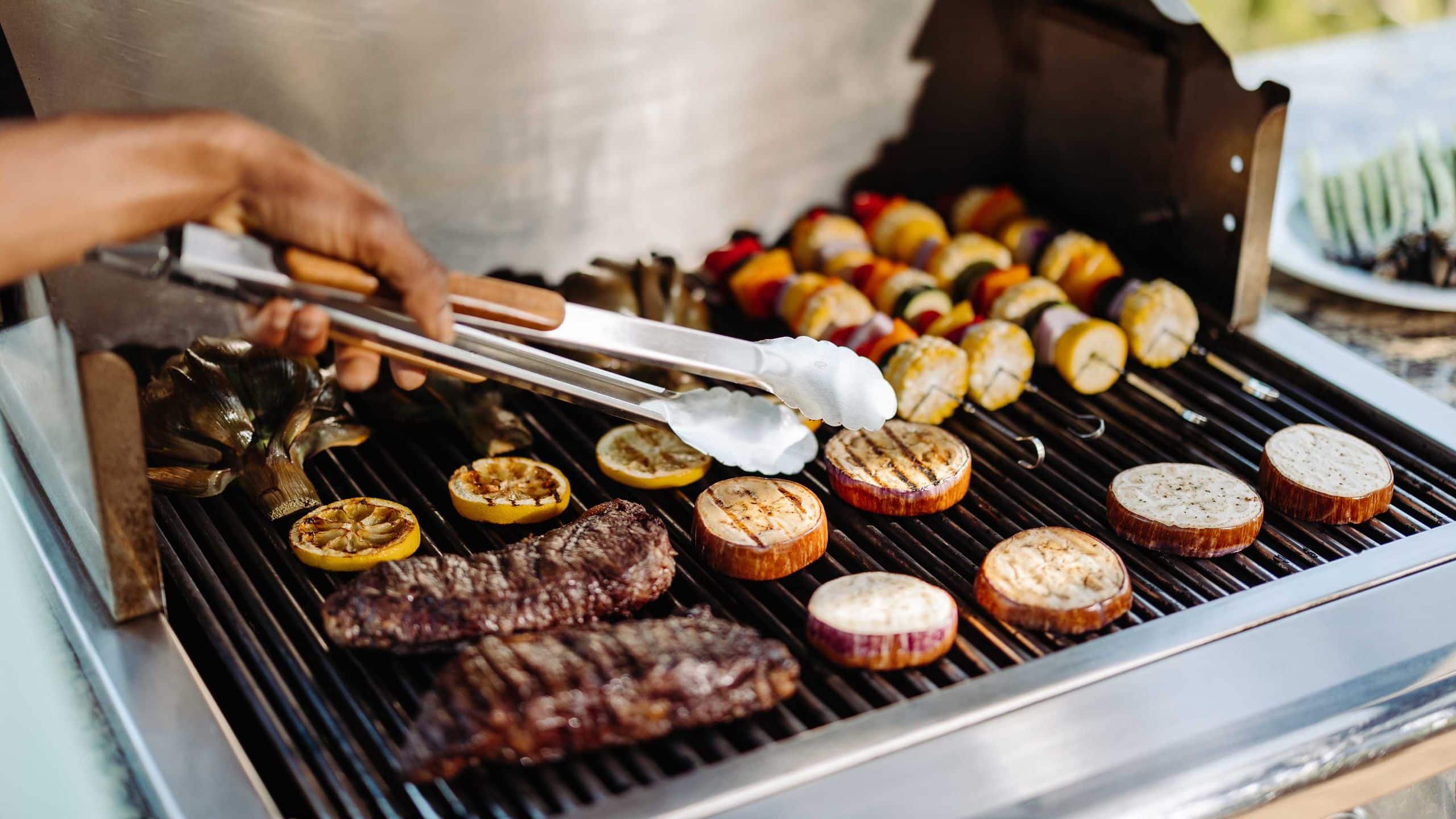 Hyatt Vacation Club at Piñon Pointe Outdoor Grill Meat Vegetables Detail