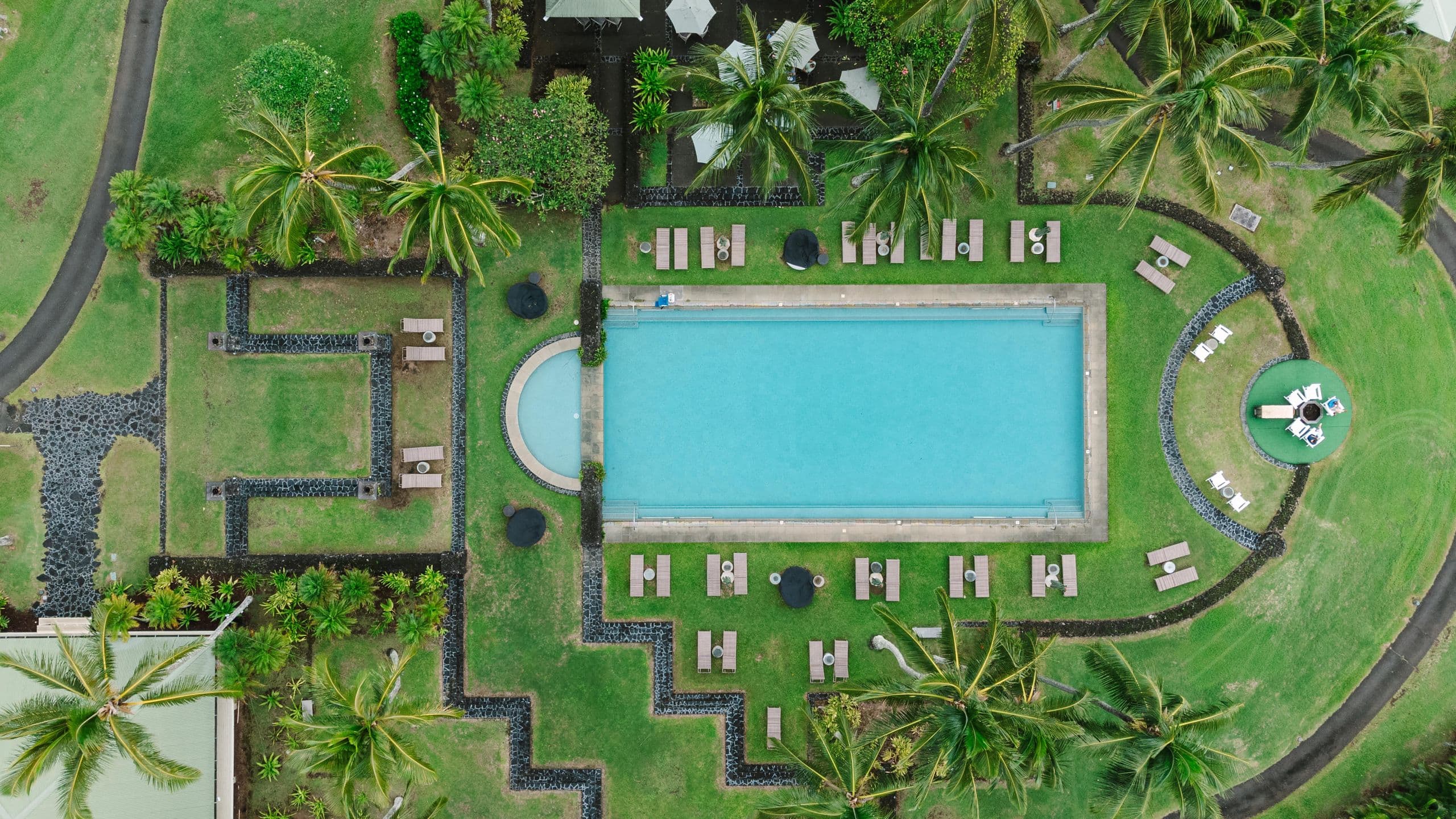 Hana-Maui Resort Aerial Of Pool Daytime