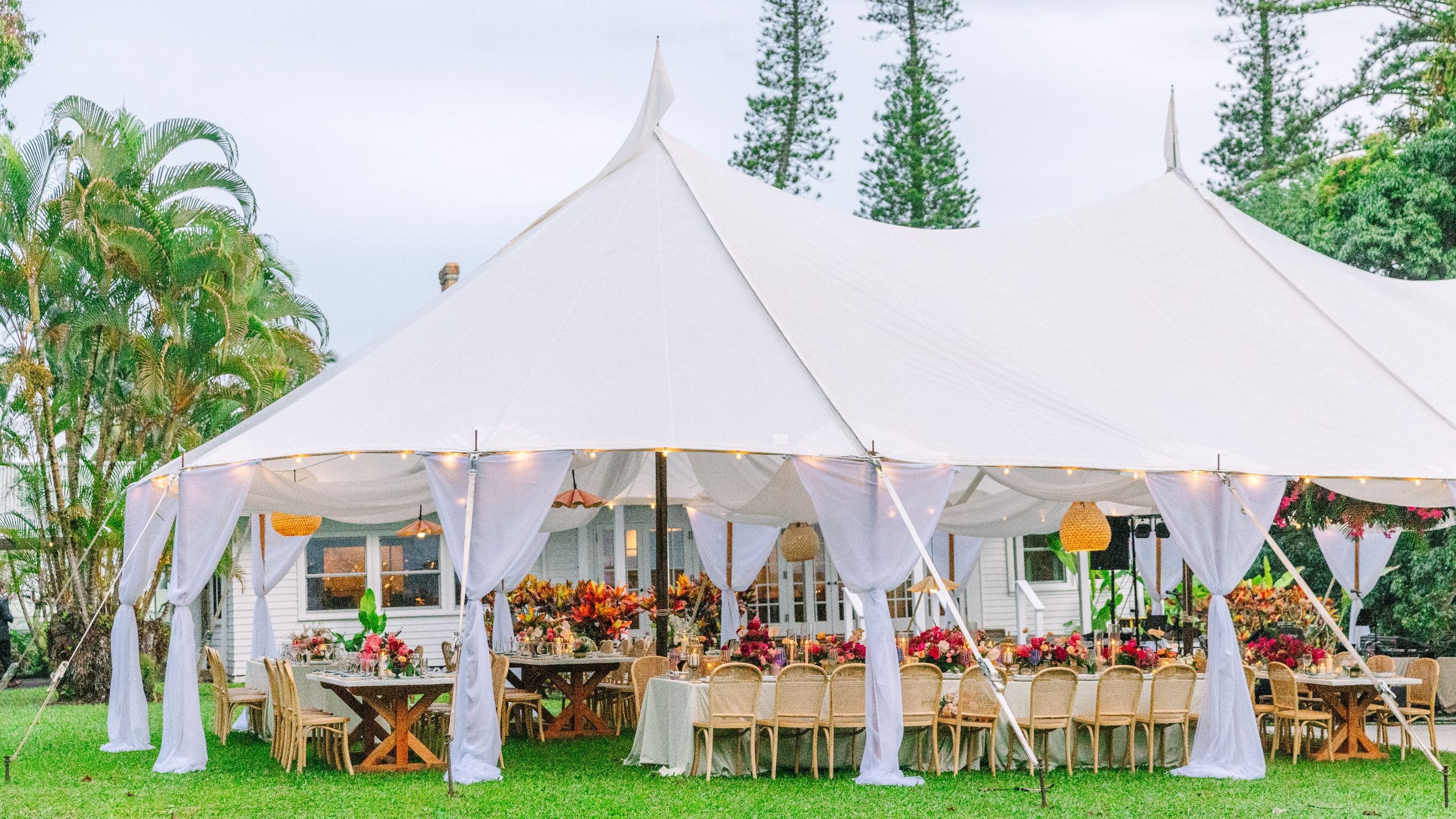 Hana-Maui Resort Guest House Wedding Reception Tent