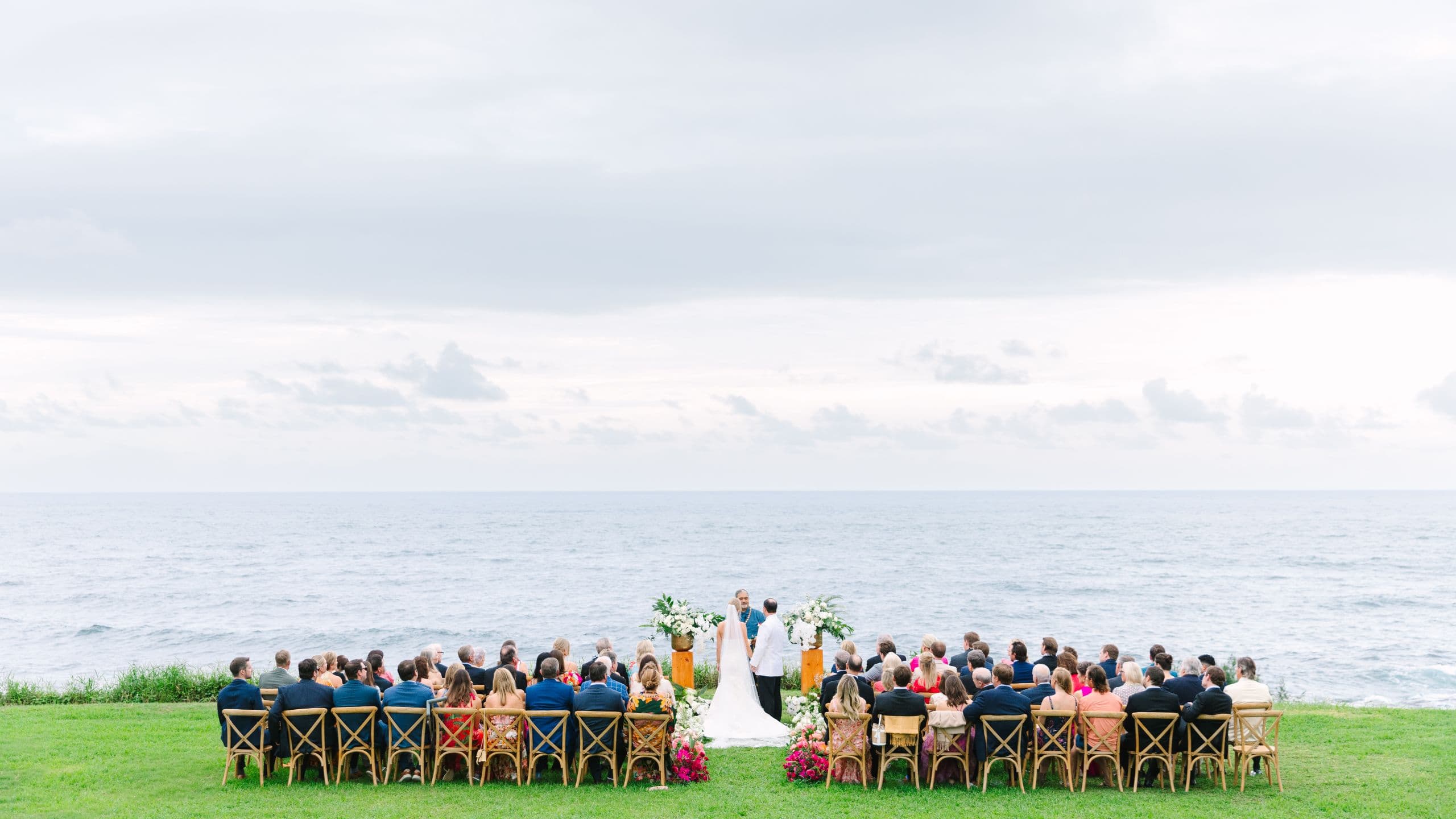 Hana-Maui Resort Oceanside Wedding Ceremony Bride Groom