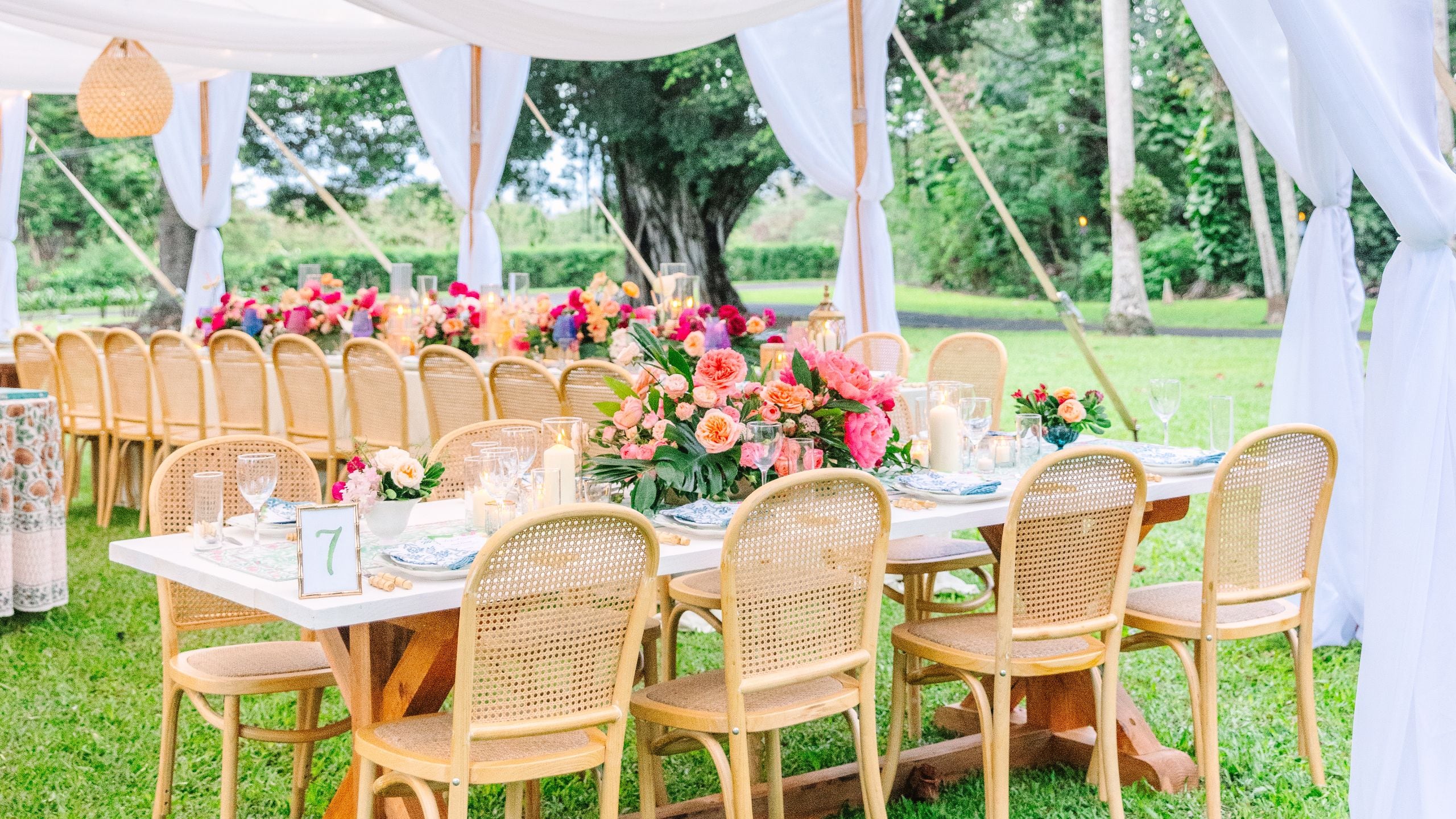 Hana-Maui Resort Wedding Reception Setup