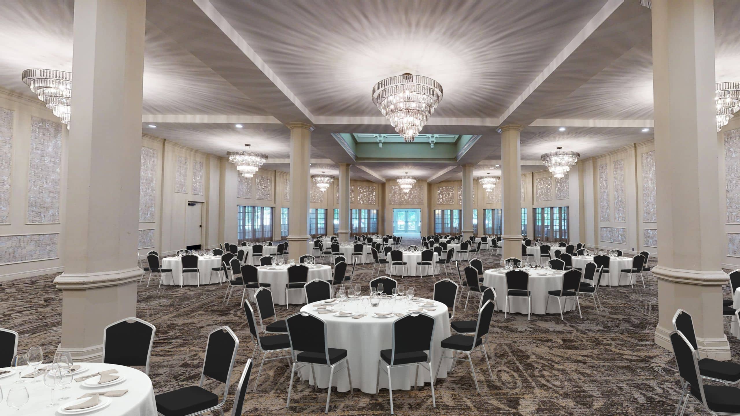 The Elms Hotel & Spa Grand Ballroom Banquet Rounds Setup