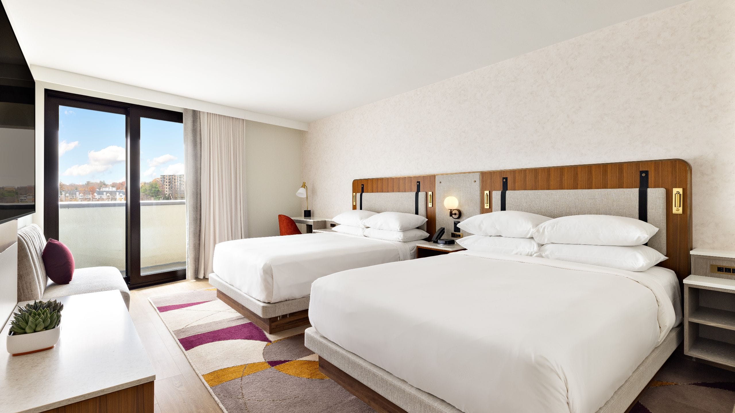 Hyatt Regency New Brunswick City View Guestroom Double Beds