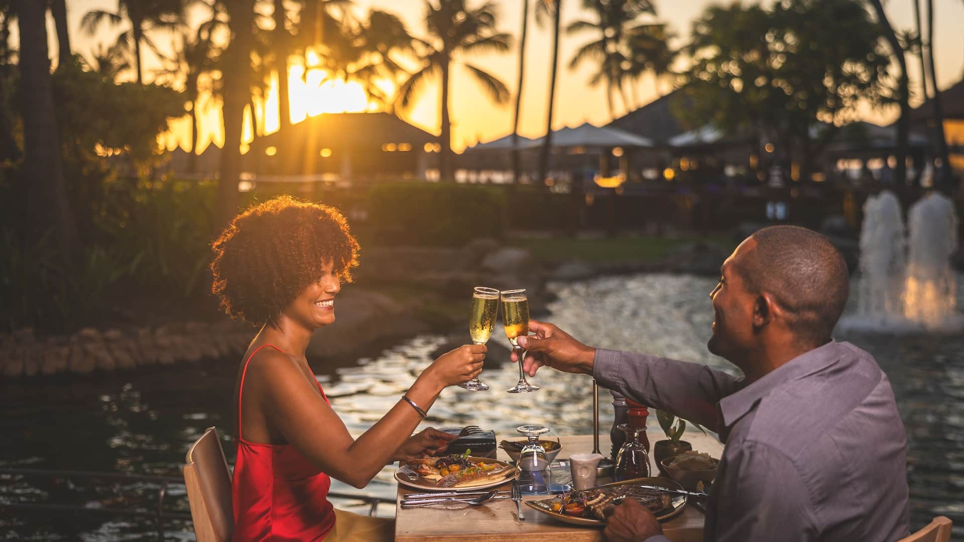 Hyatt Regency Aruba Resort Spa and Casino Ruinas Restaurant Dinner At Sunset