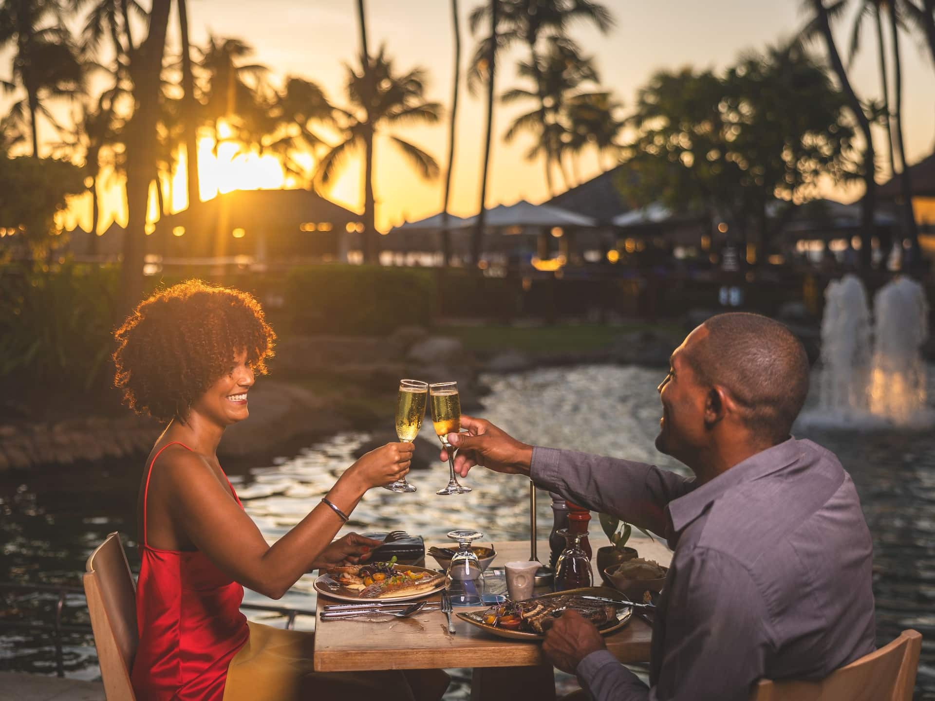 Hyatt Regency Aruba Resort Spa and Casino Ruinas Restaurant Dinner At Sunset