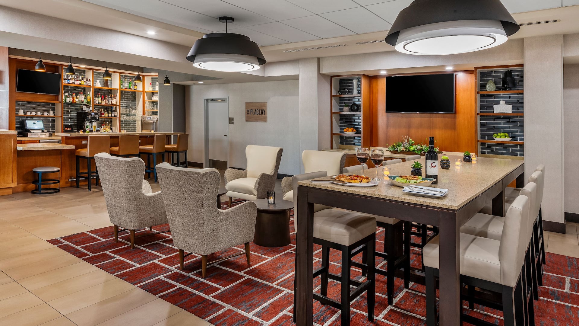 Hyatt Place Phoenix/Chandler-Fashion Center Lounge Seating Evening Food Drink Spread