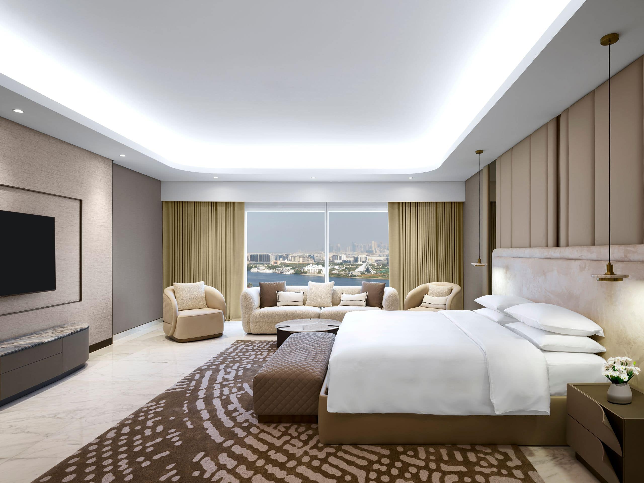 Grand Hyatt Dubai - Entertain in a grand two-bedroom suite with spa bath, wet bar, and private club access for refined relaxation.