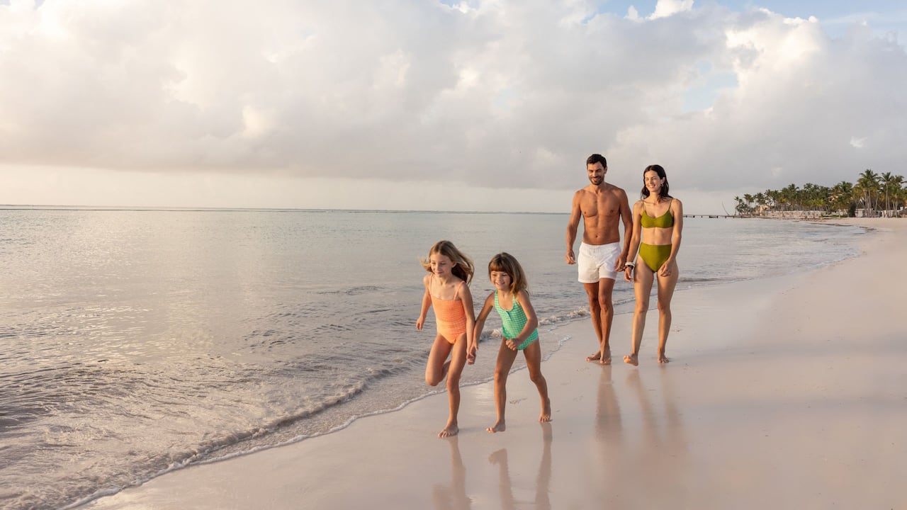 Family Beach Daytime Walk