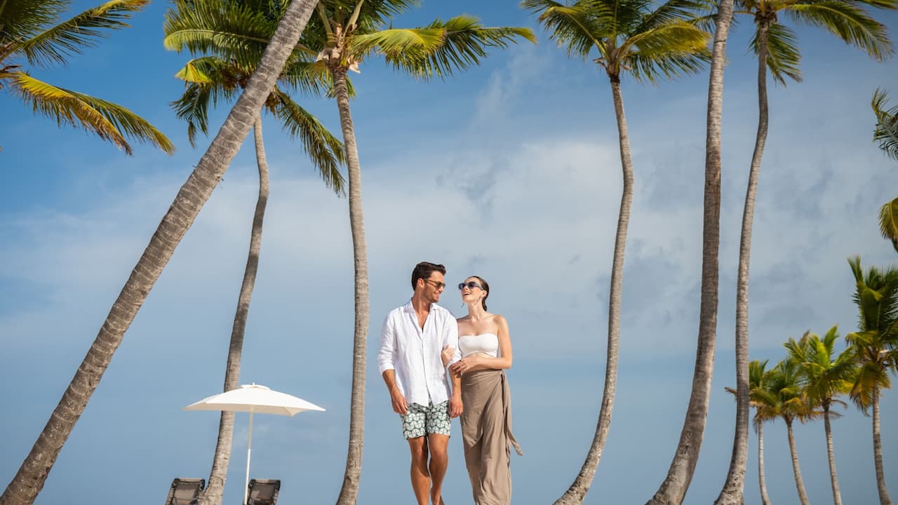 Beach Couple Walking