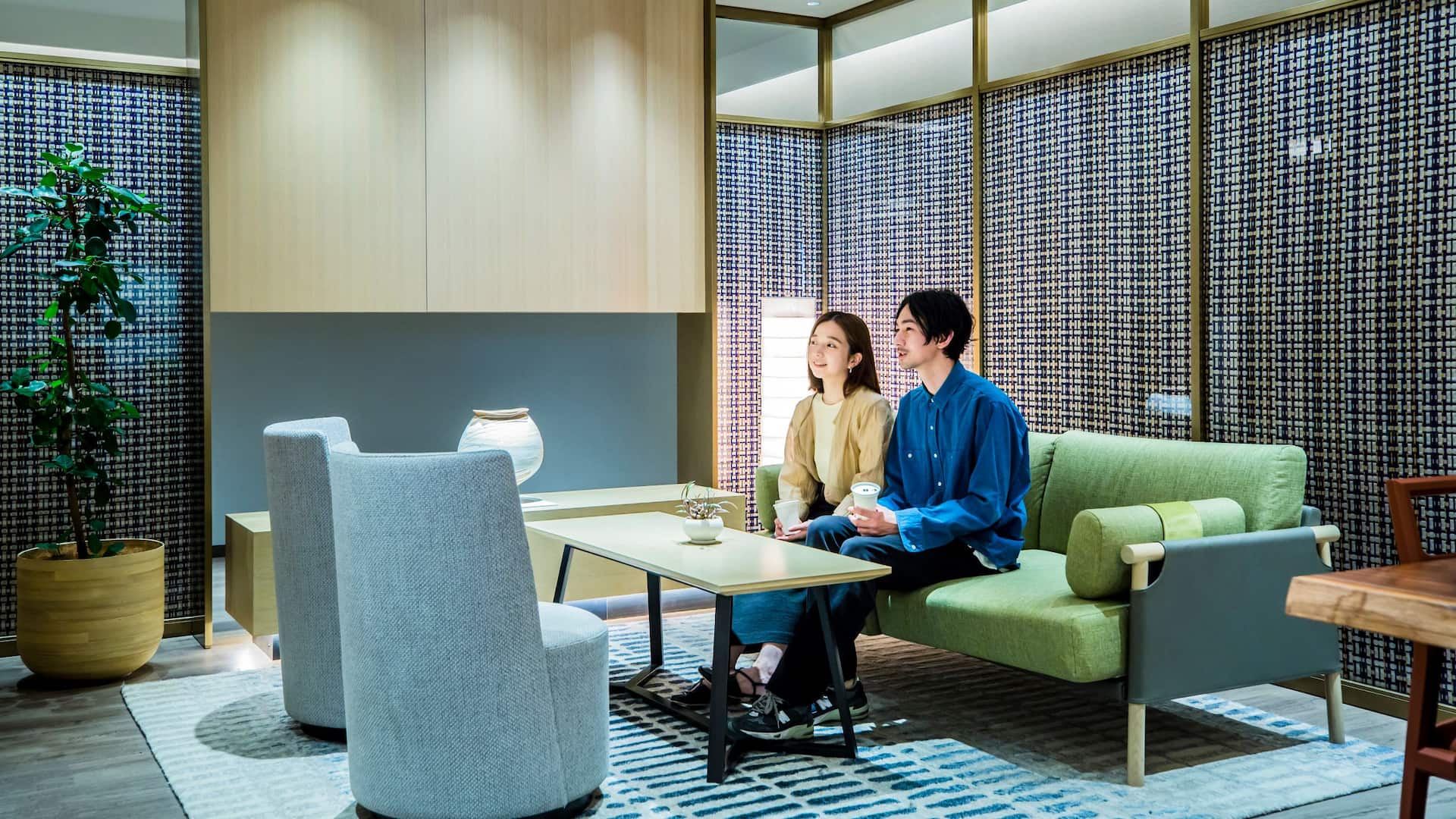 Hyatt Place Kyoto Lobby Seating Guests